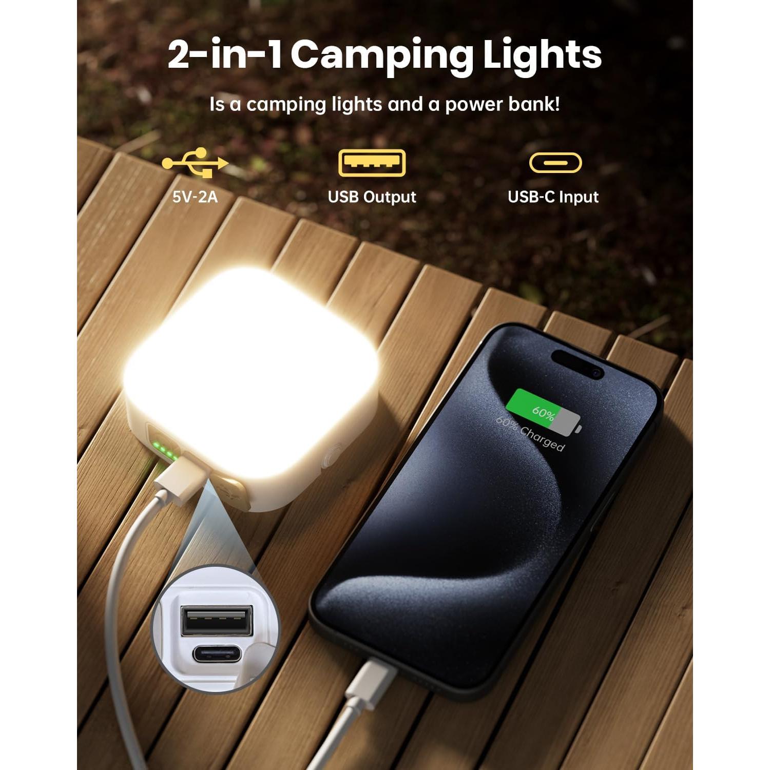 Eventek 2 Paquetes Linterna LED Camping Recargable IP65