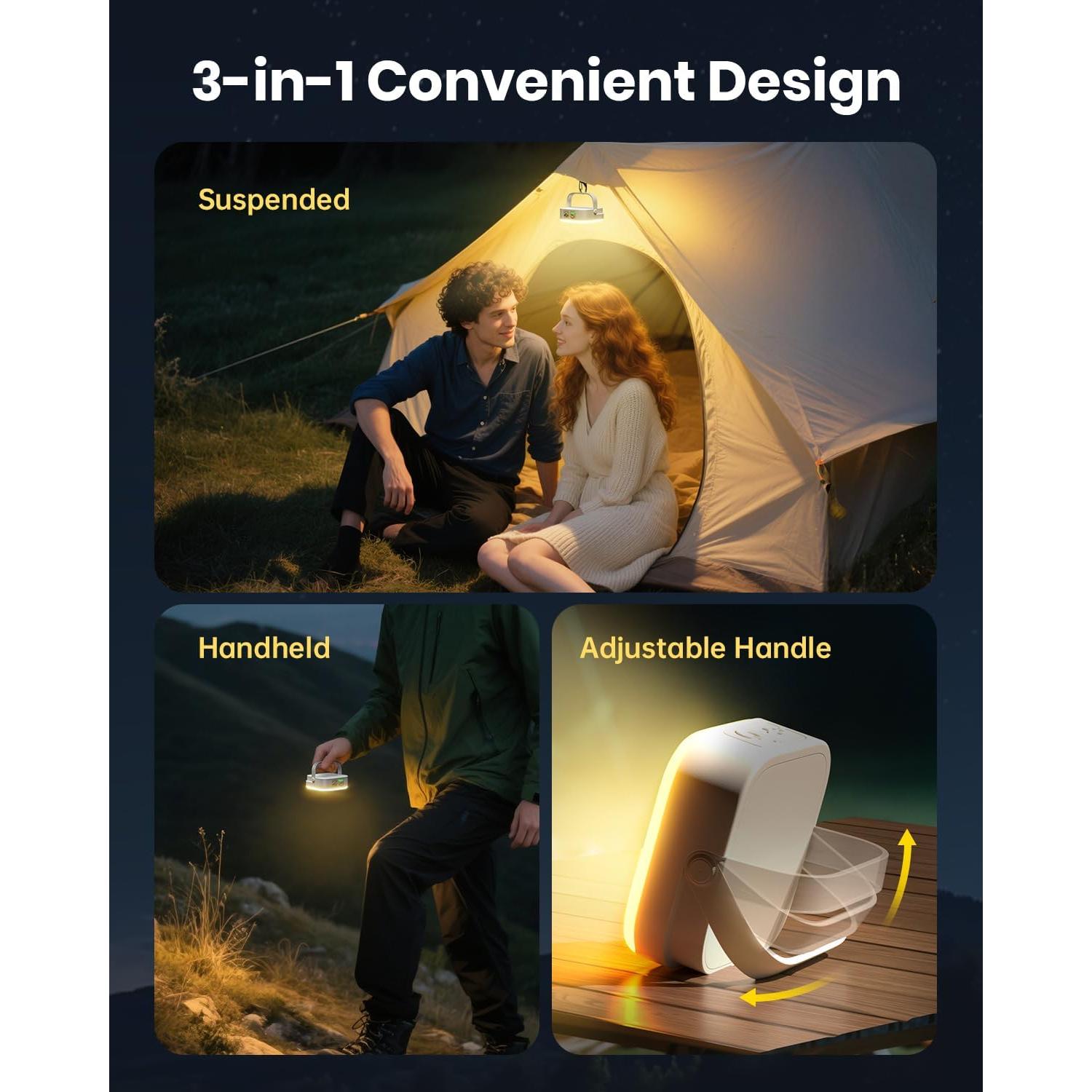 Eventek 2 Paquetes Linterna LED Camping Recargable IP65