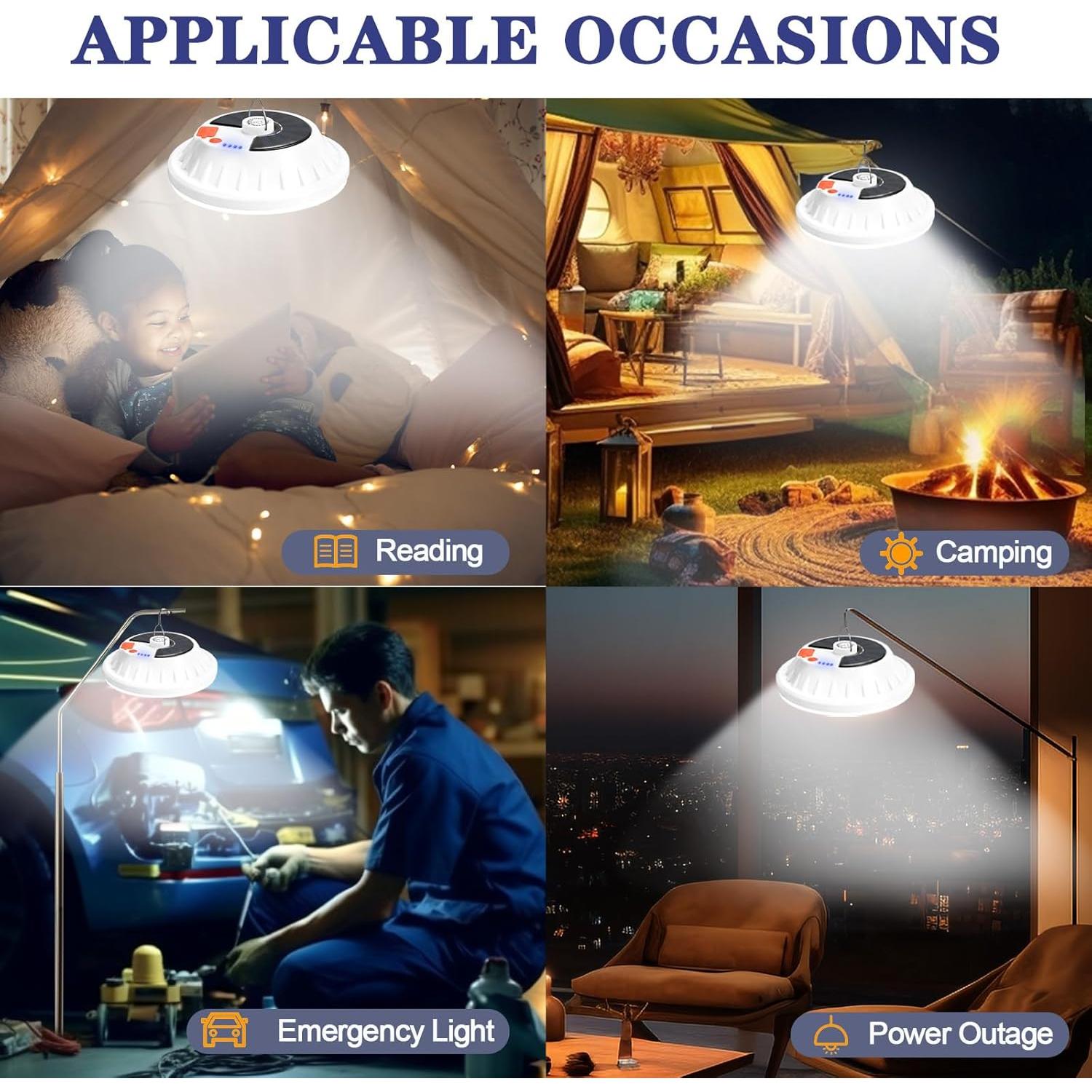 Paquete de 2 Linternas de Camping Solares Lembopo 4000LM IPX4