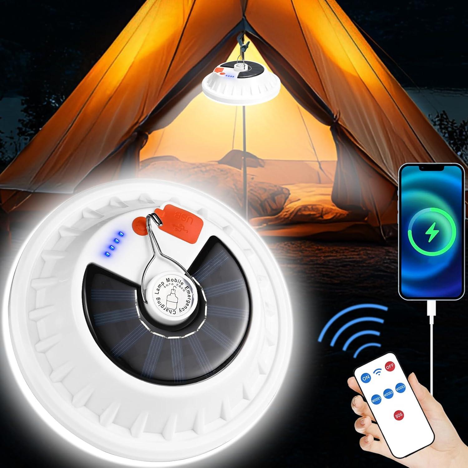 Paquete de 2 Linternas de Camping Solares Lembopo 4000LM IPX4