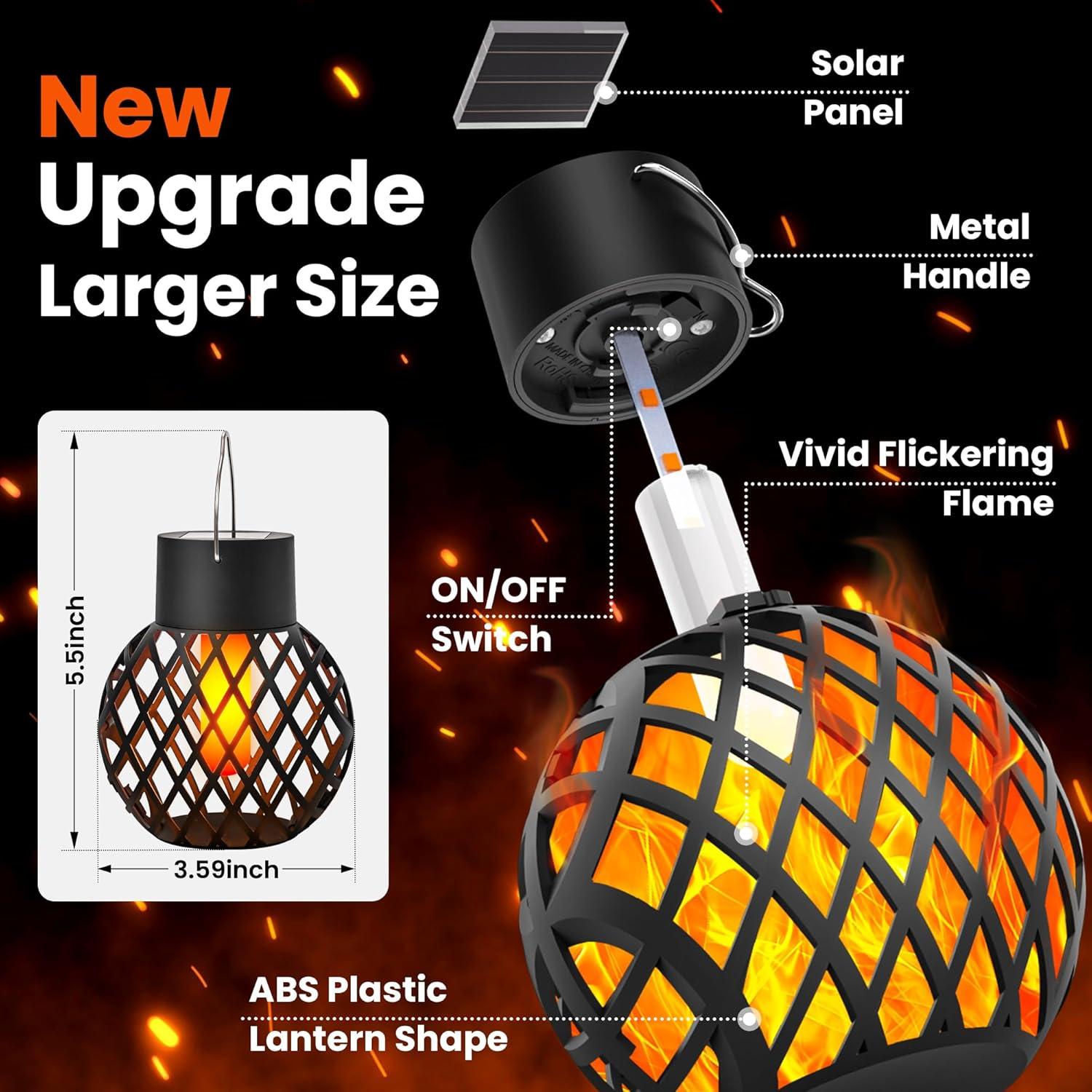 Luces Colgantes Solares GIGALUMI - Paquete de 4, 14cm, Impermeables