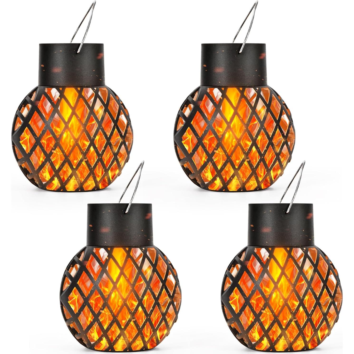 Luces Colgantes Solares GIGALUMI - Paquete de 4, 14cm, Impermeables