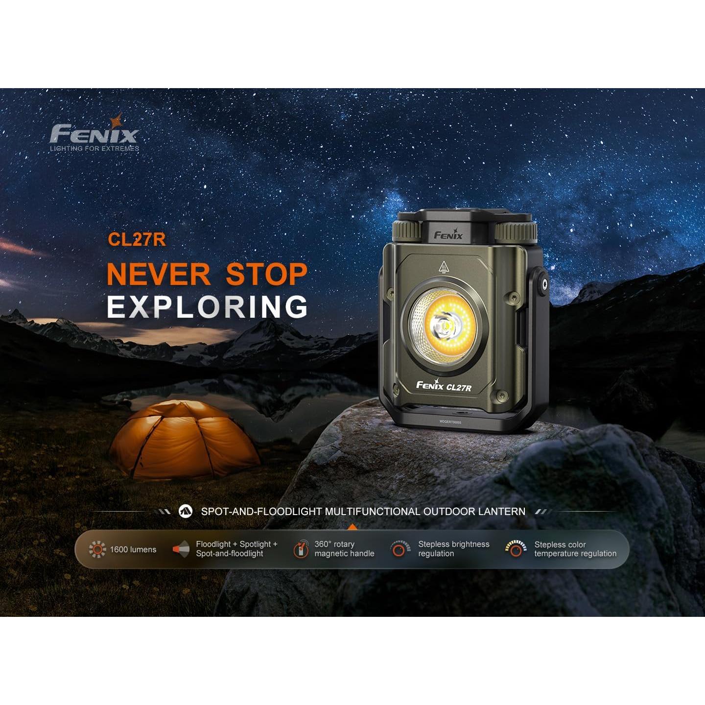 Linterna Fenix CL27R Camping 1600 Lúmenes Recargable USB-C Verde