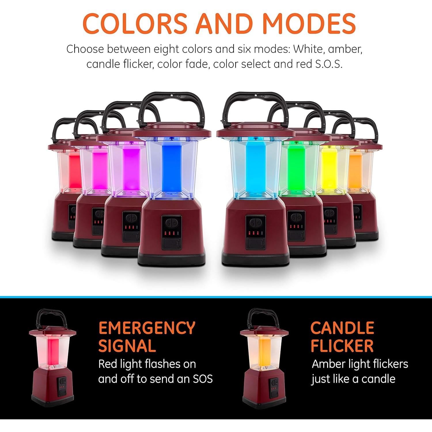 Linterna LED Enbrighten Recargable 650 Lúmenes Rojo 28 cm