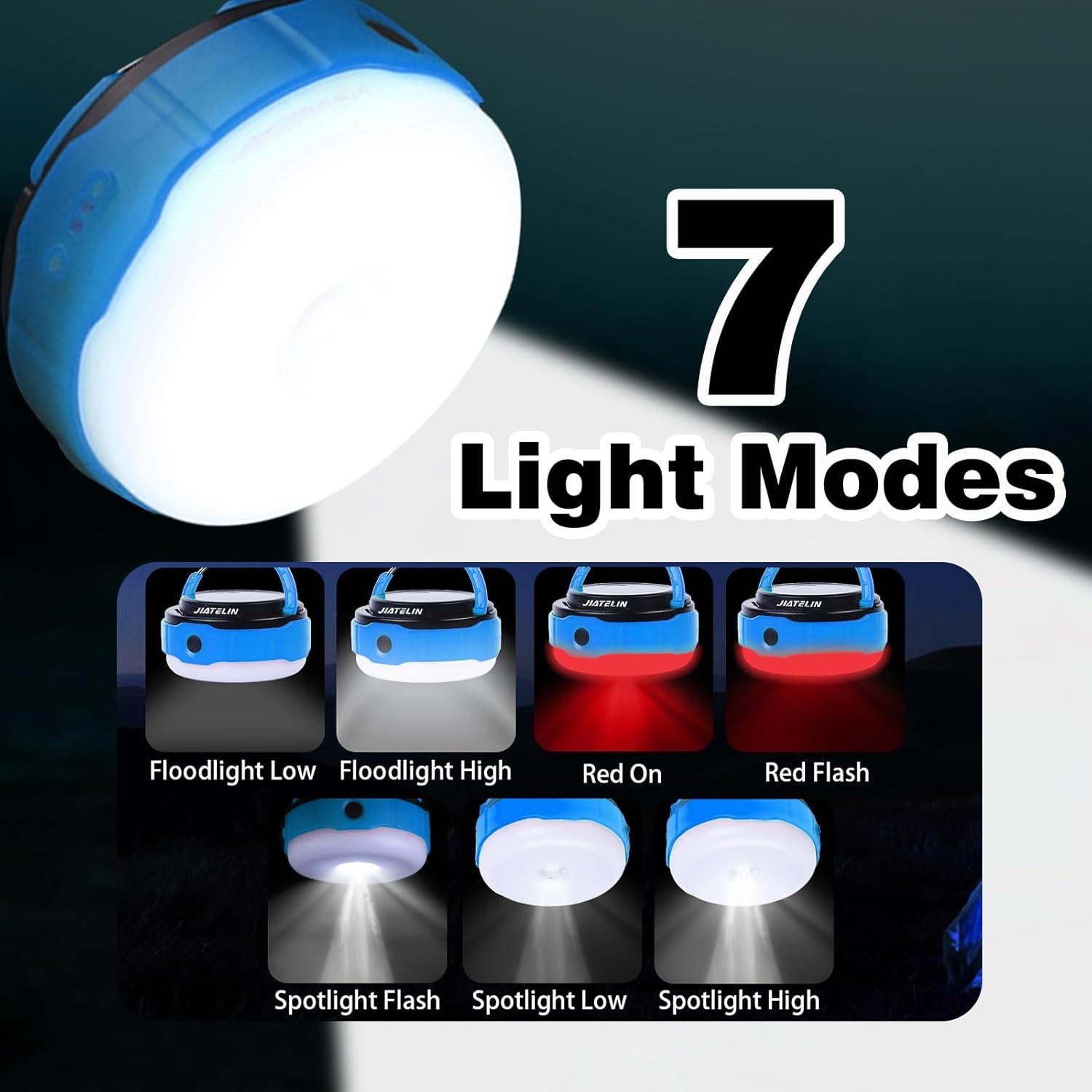 Linterna de Camping Recargable LED CHINA 2000mAh 7 Modos