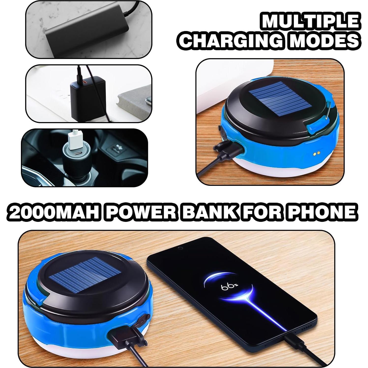 Linterna de Camping Recargable LED CHINA 2000mAh 7 Modos