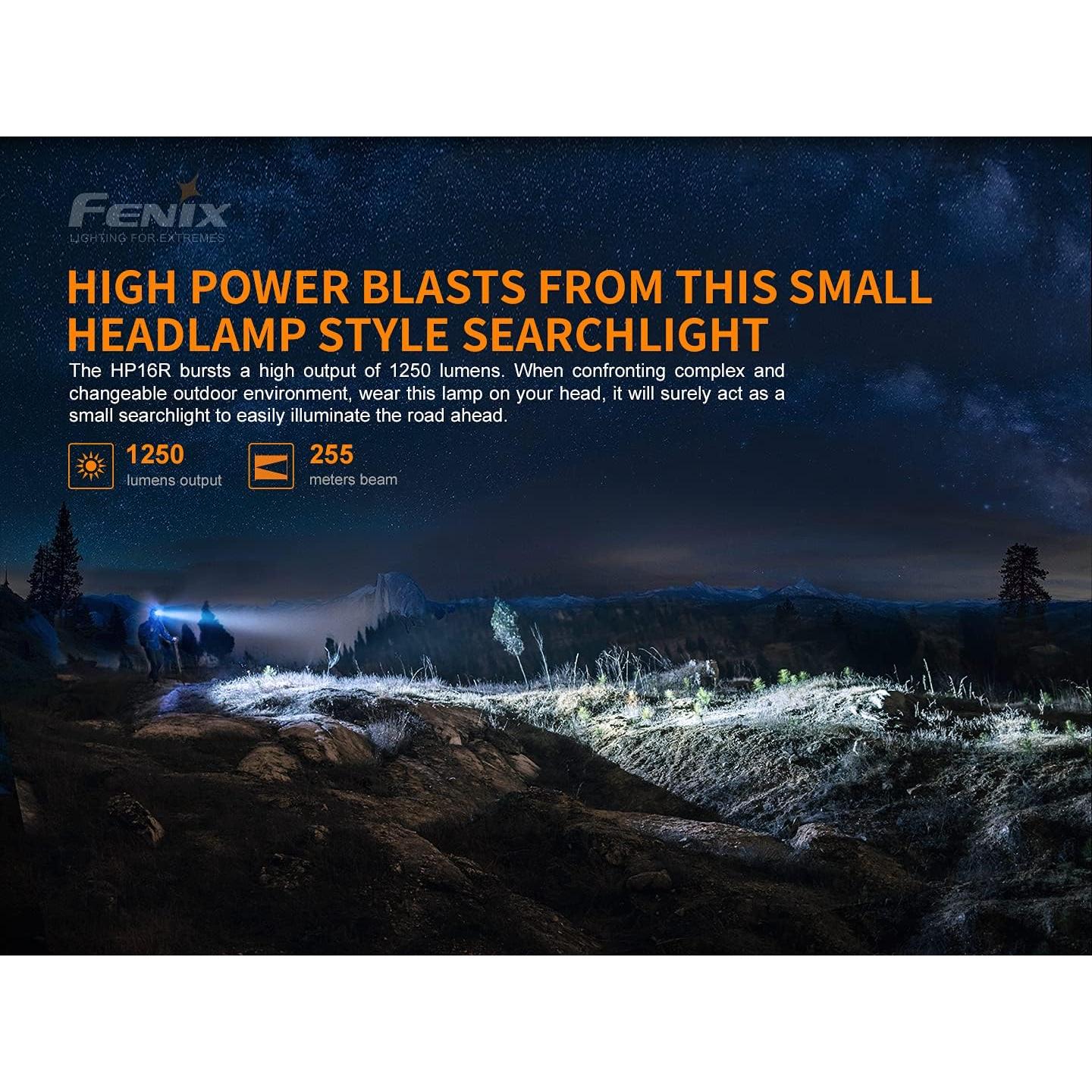 Linterna Frontal Fenix HP16R Recargable 1250 Lúmenes USB-C