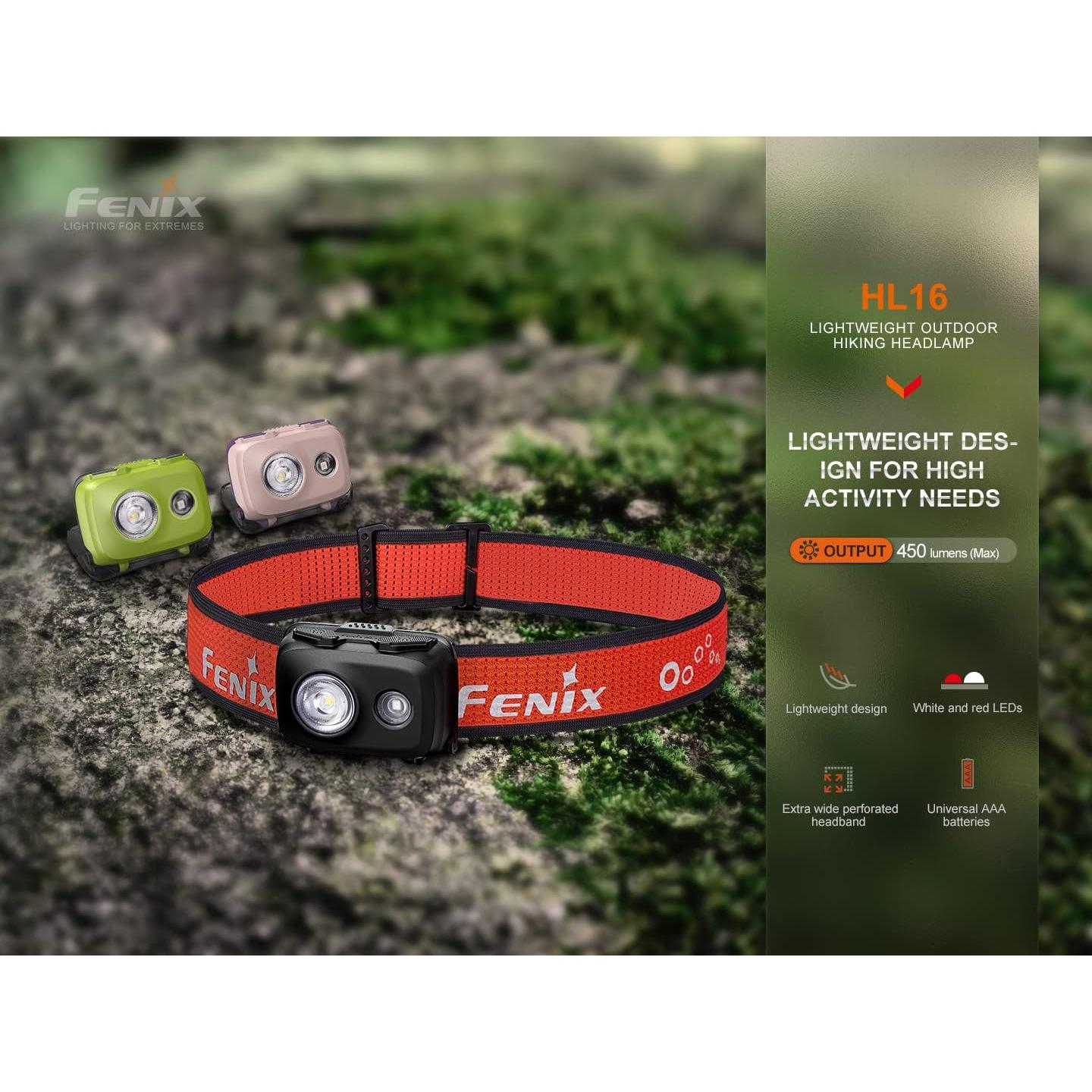 Linterna Frontal EdisonBright Fenix HL16 450 Lúmenes Verde