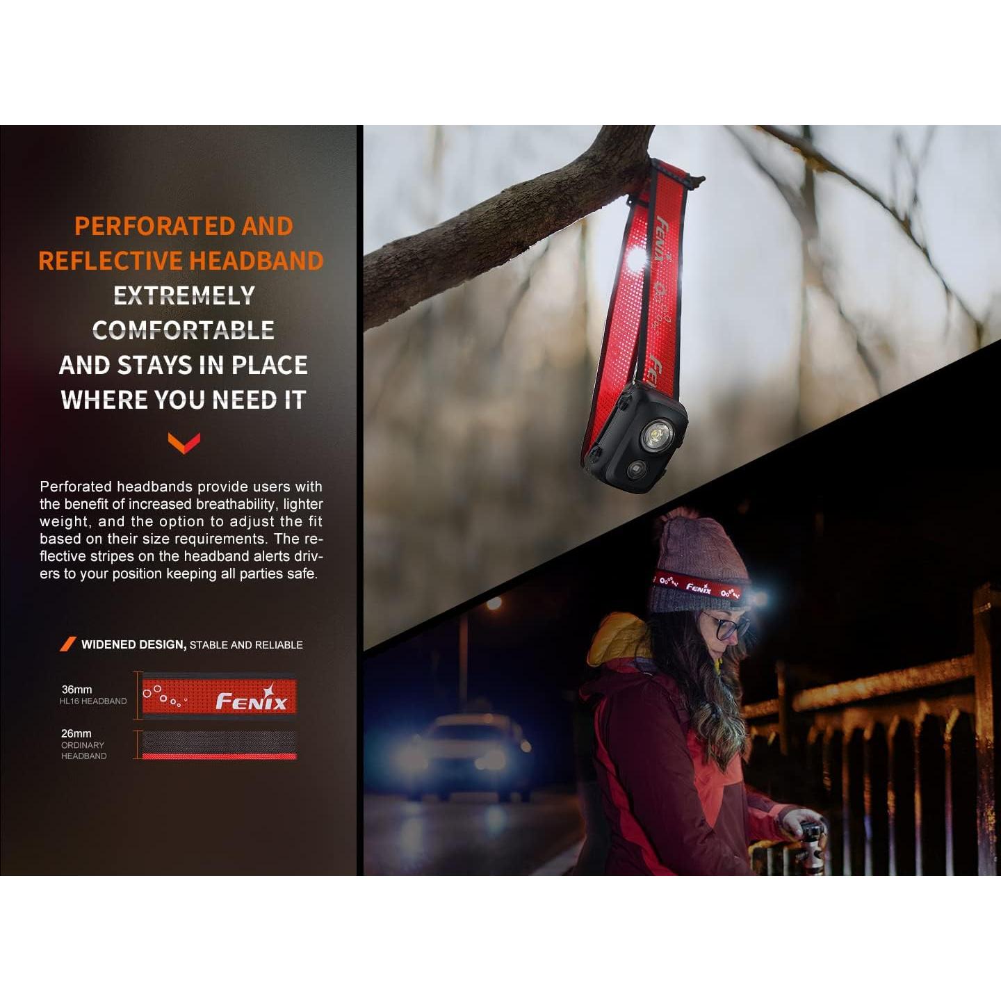 Linterna Frontal EdisonBright Fenix HL16 450 Lúmenes Verde