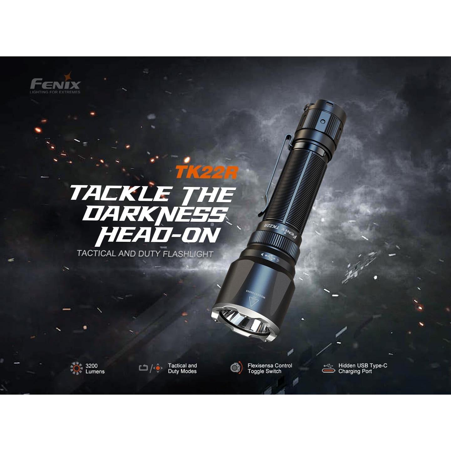 Linterna Táctica Fenix TK22R 3200 Lúmenes Recargable USB-C