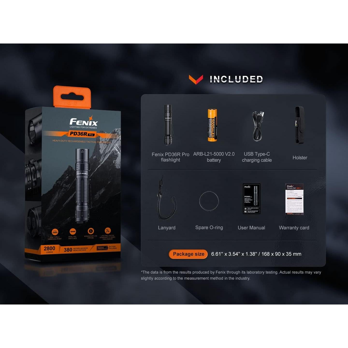 Linterna Táctica LED Fenix PD36R Pro 2800 Lúmenes USB Recargable
