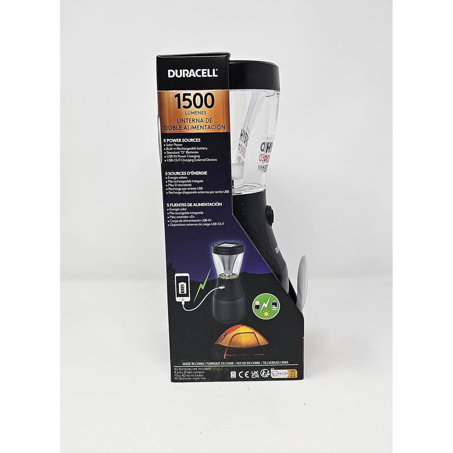 Linterna Recargable Duracell 1500 Lúmenes 5 Modos Energía