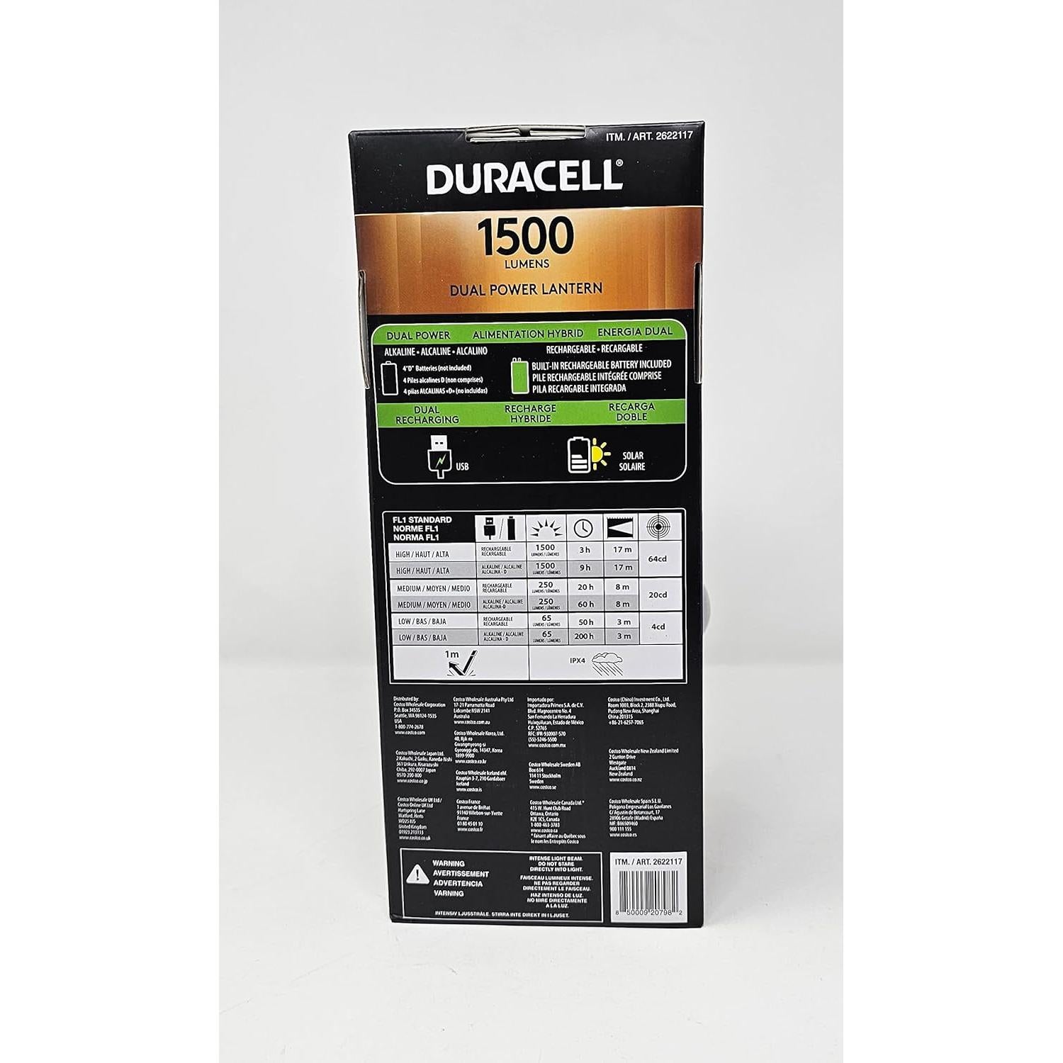 Linterna Recargable Duracell 1500 Lúmenes 5 Modos Energía