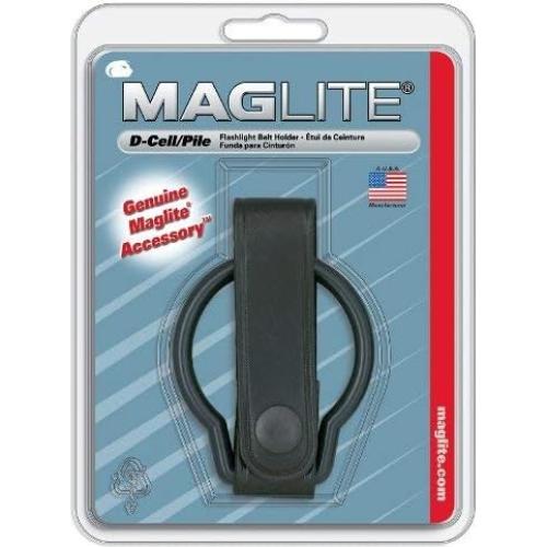 Soporte de Cinturón de Cuero Negro Maglite para Linterna D-Cell