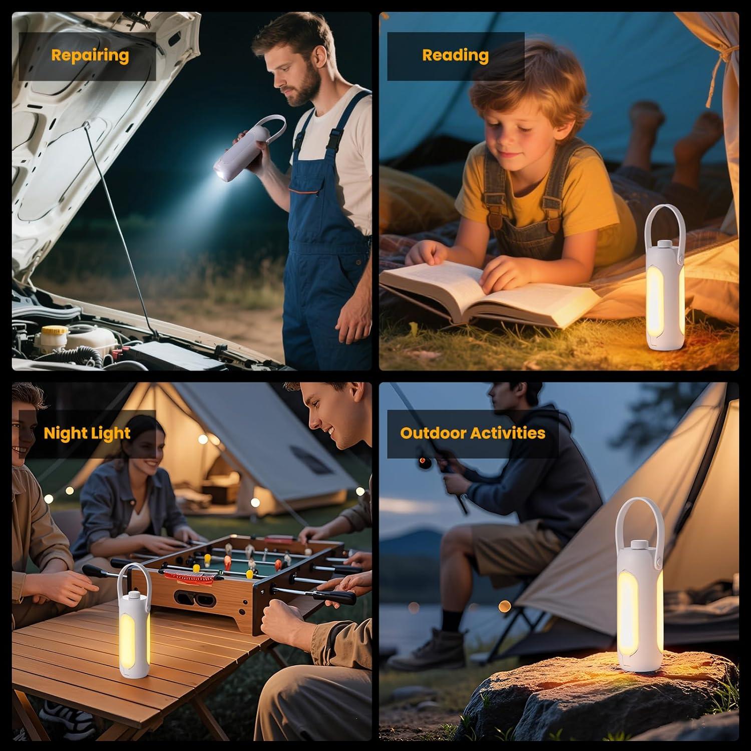 Linterna Multifuncional 4-en-1 Deqian 10000mAh LED Camping