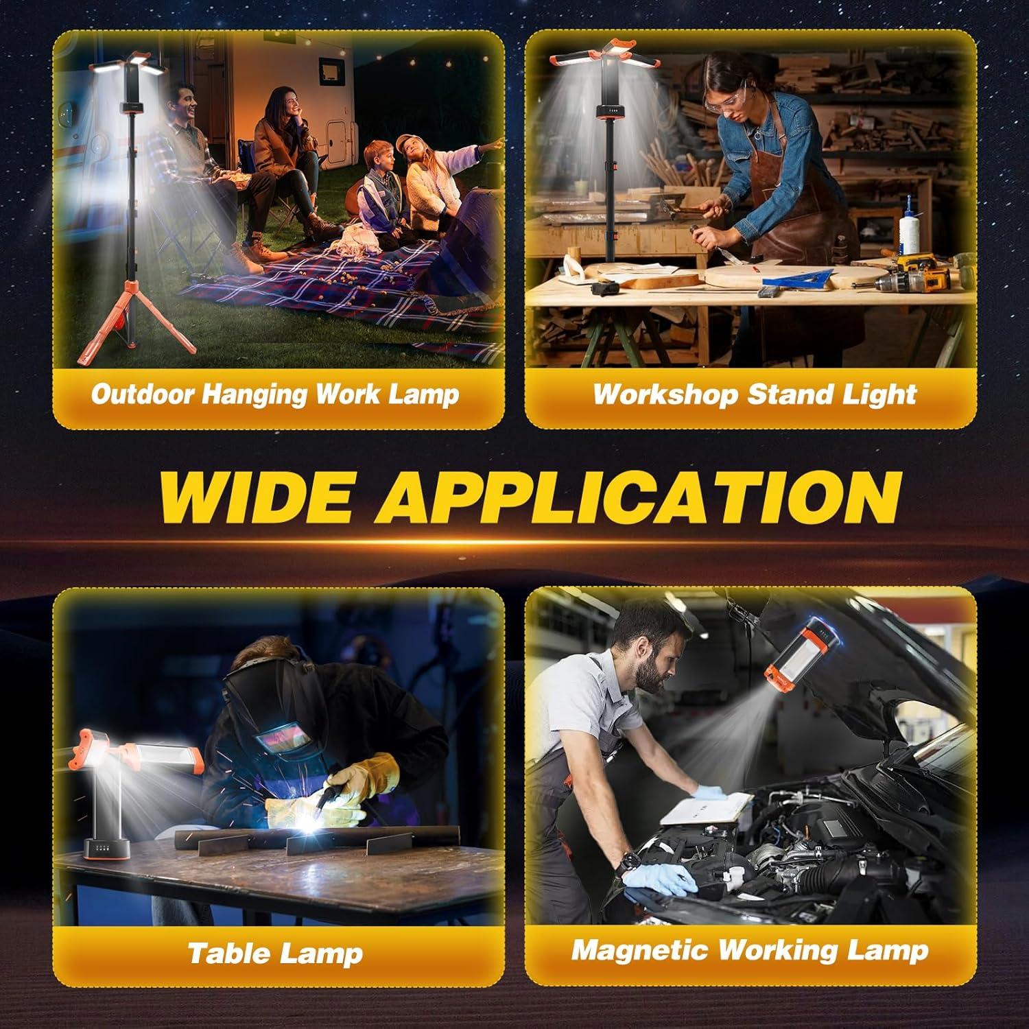 Luz de Camping Portátil MENDED con Trípode 185.9cm LED Recargable