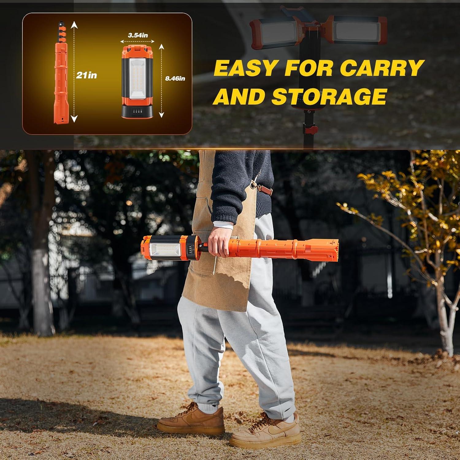 Luz de Camping Portátil MENDED con Trípode 185.9cm LED Recargable