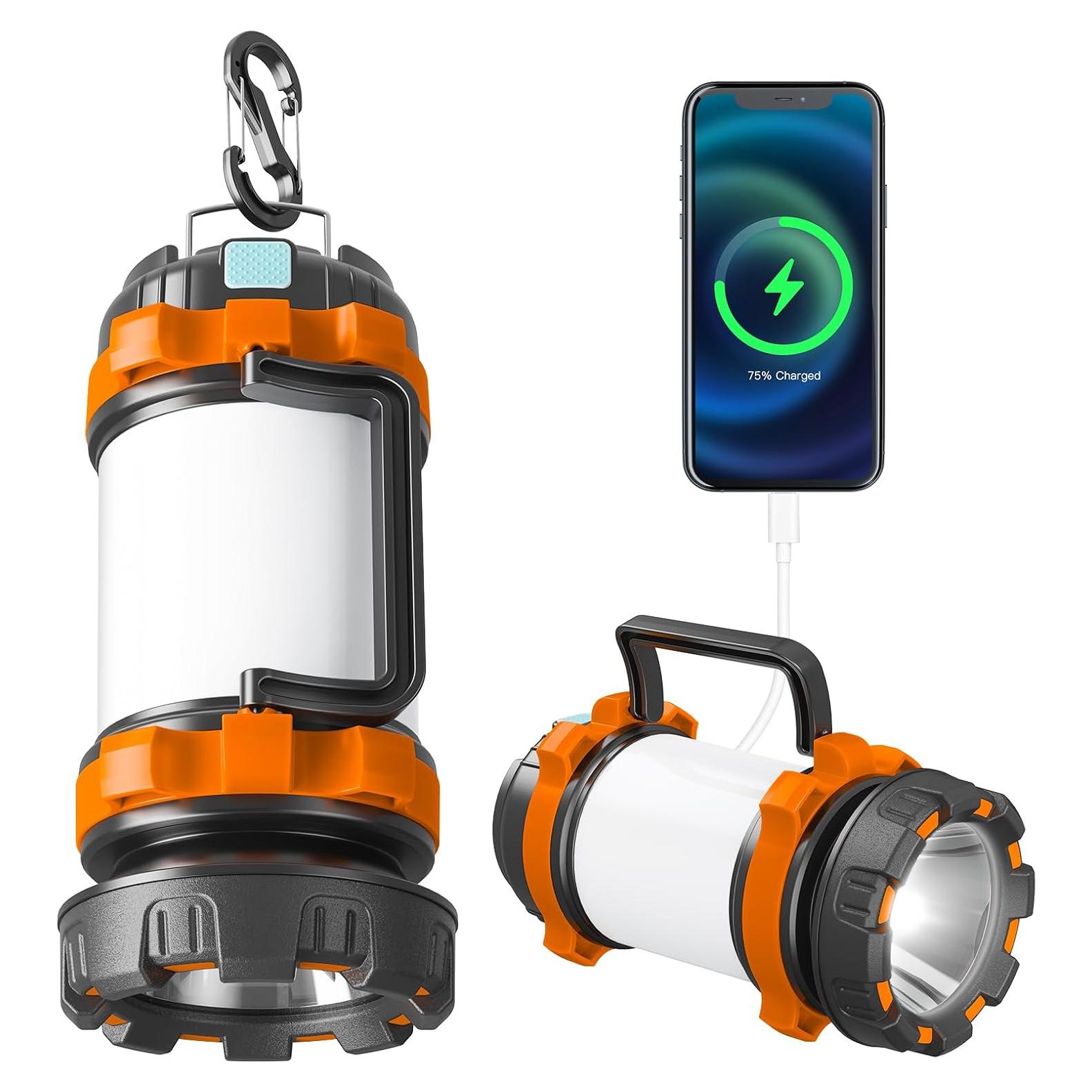 Linterna de Camping Recargable AlpsWolf 4000mAh IPX4 Naranja