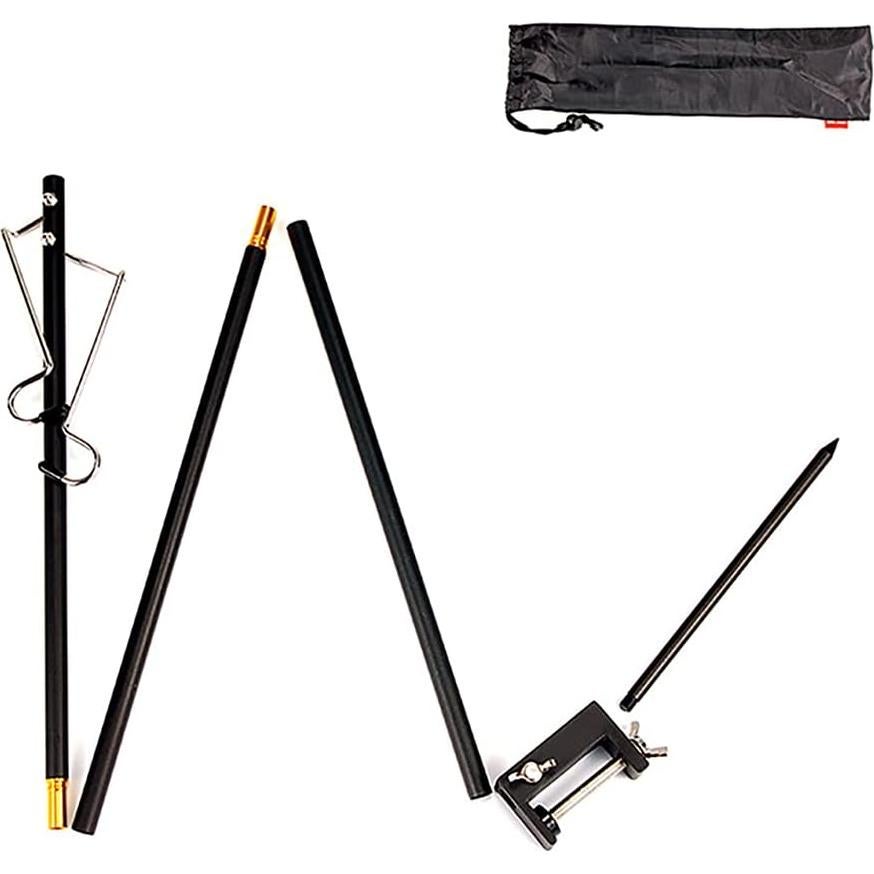 Poste de Lámpara Plegable Faddare para Camping 120cm Negro