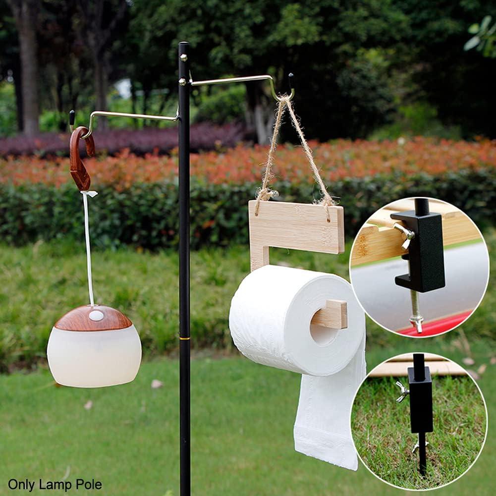 Poste de Lámpara Plegable Faddare para Camping 120cm Negro