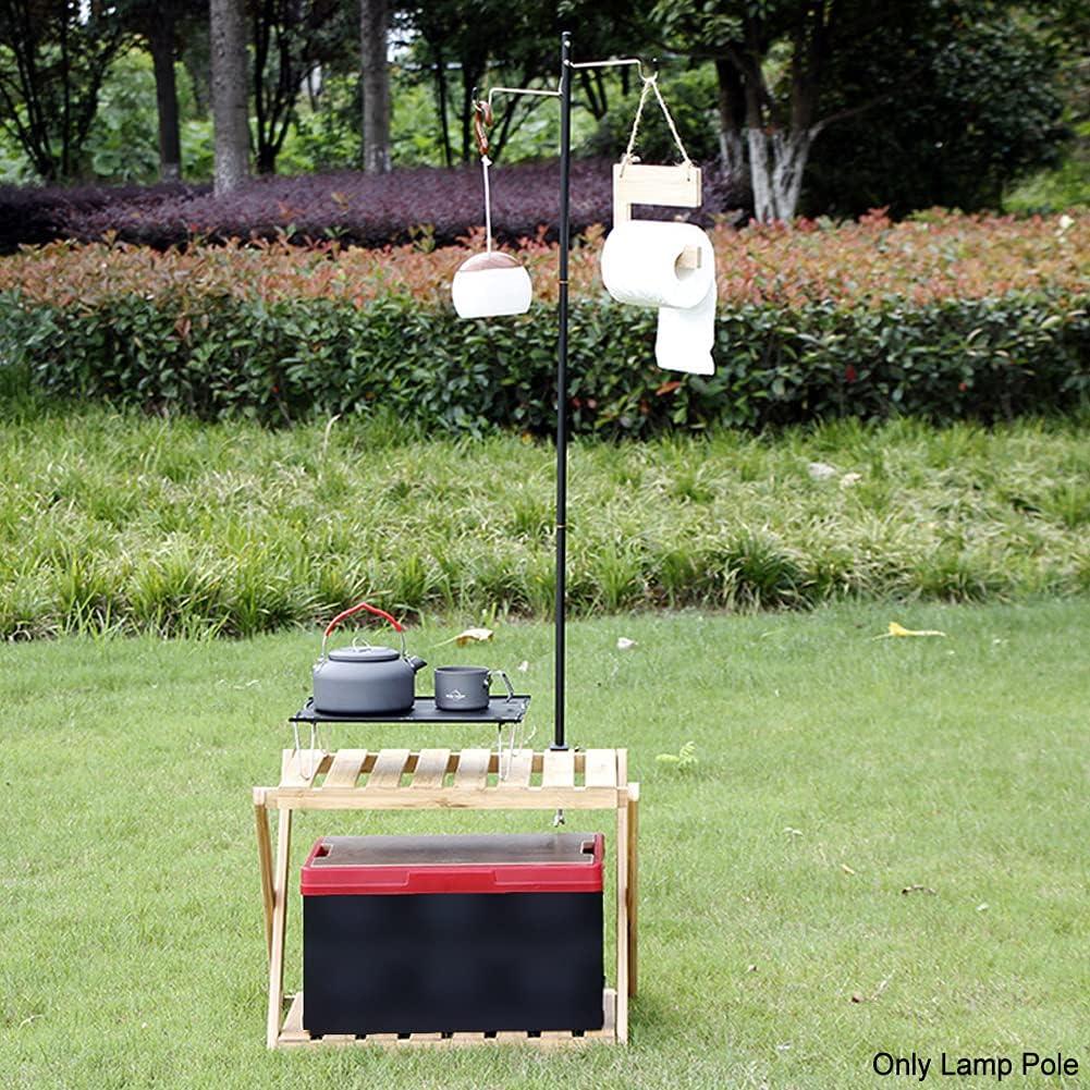 Poste de Lámpara Plegable Faddare para Camping 120cm Negro