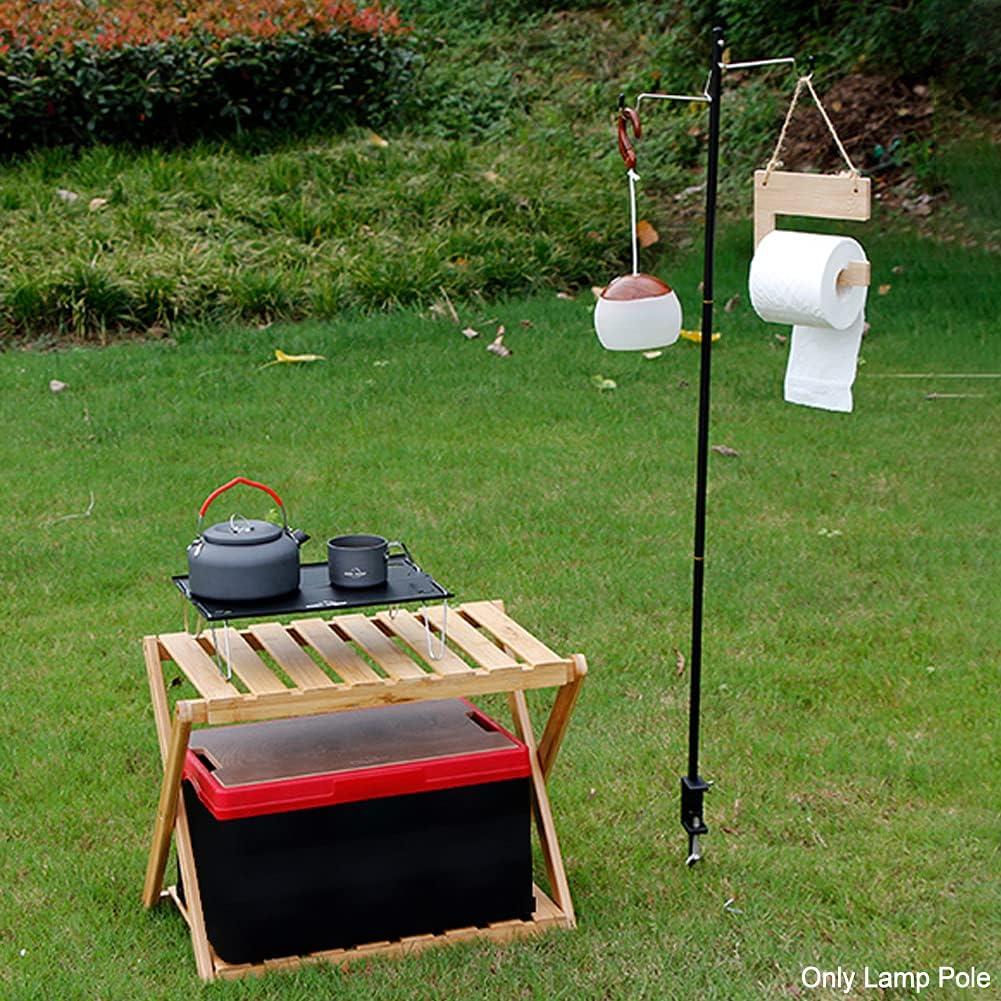 Poste de Lámpara Plegable Faddare para Camping 120cm Negro