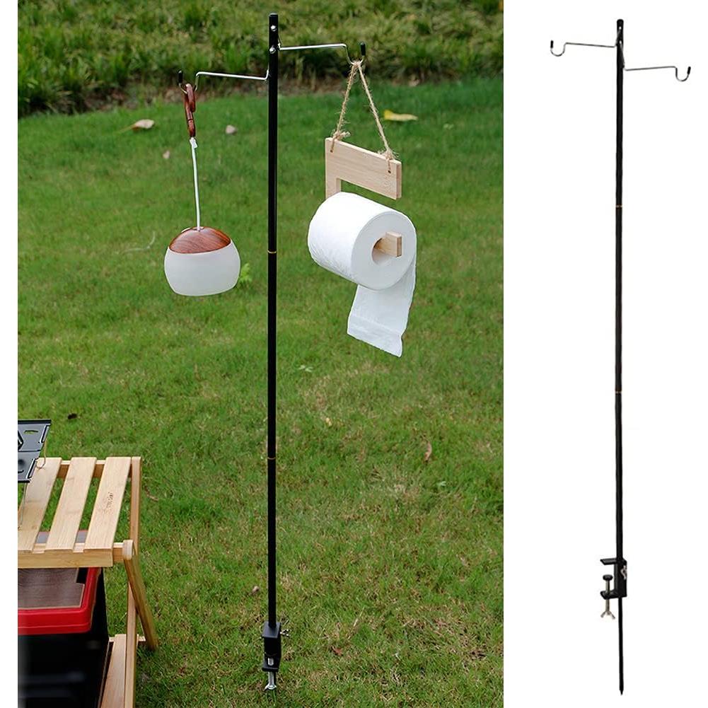 Poste de Lámpara Plegable Faddare para Camping 120cm Negro