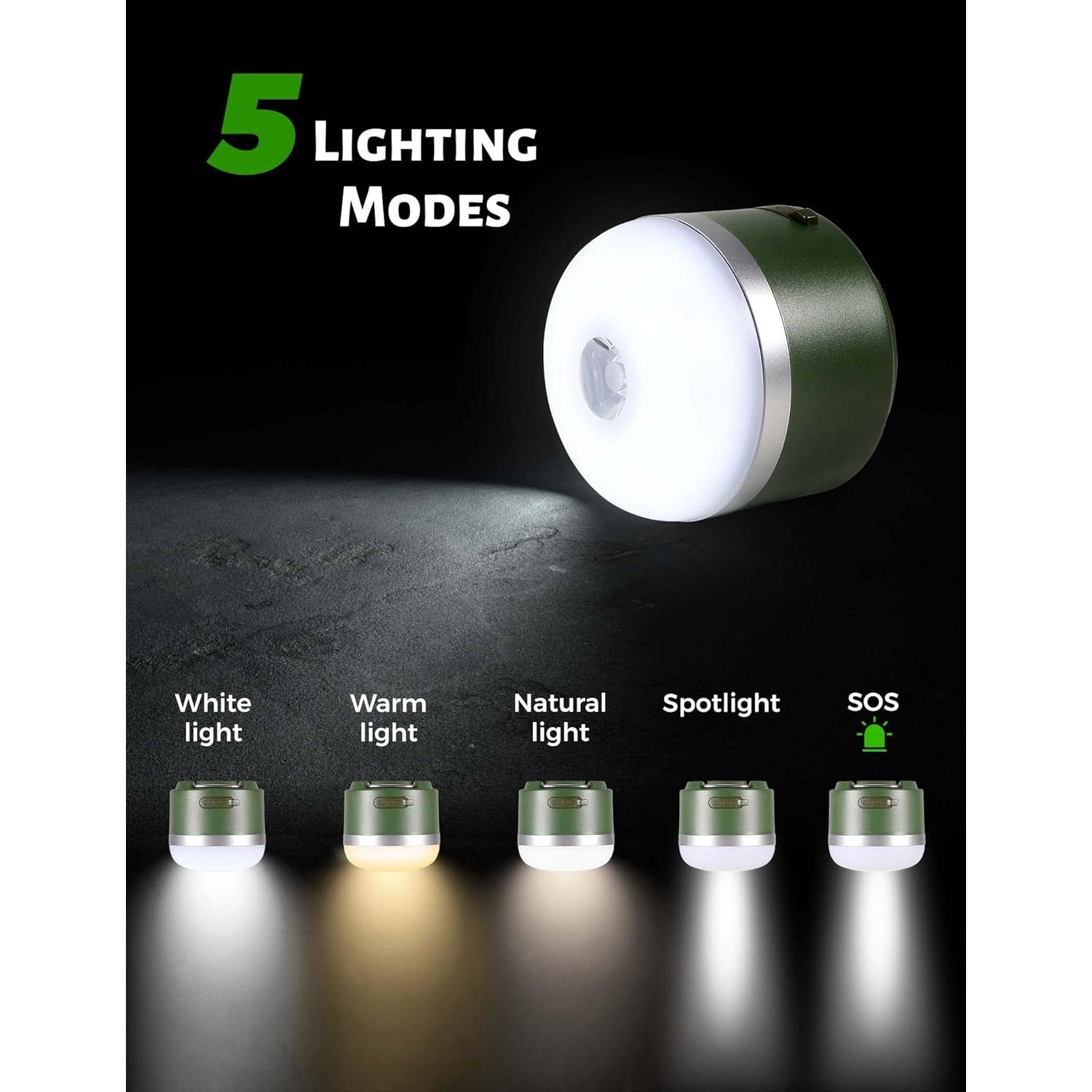 Linterna de Camping Recargable Wildley 600LM IP65 Verde