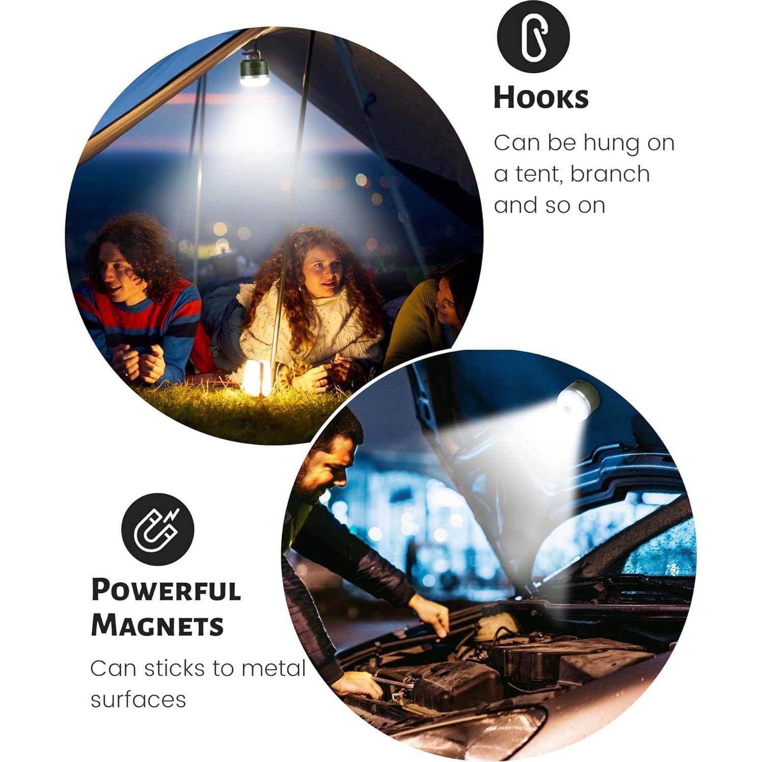 Linterna de Camping Recargable Wildley 600LM IP65 Verde