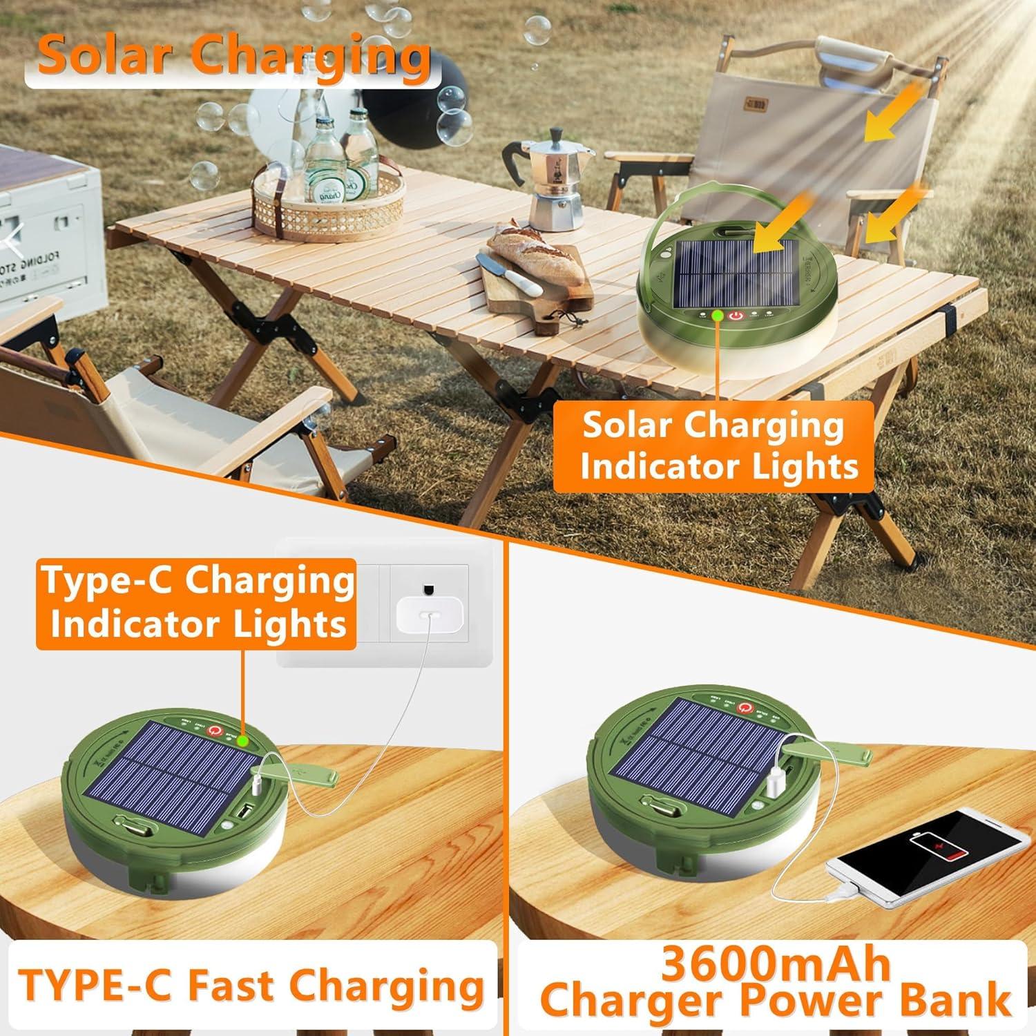 Luces de Cadena Portátiles AcaJoe 10m 100LED Solar y USB