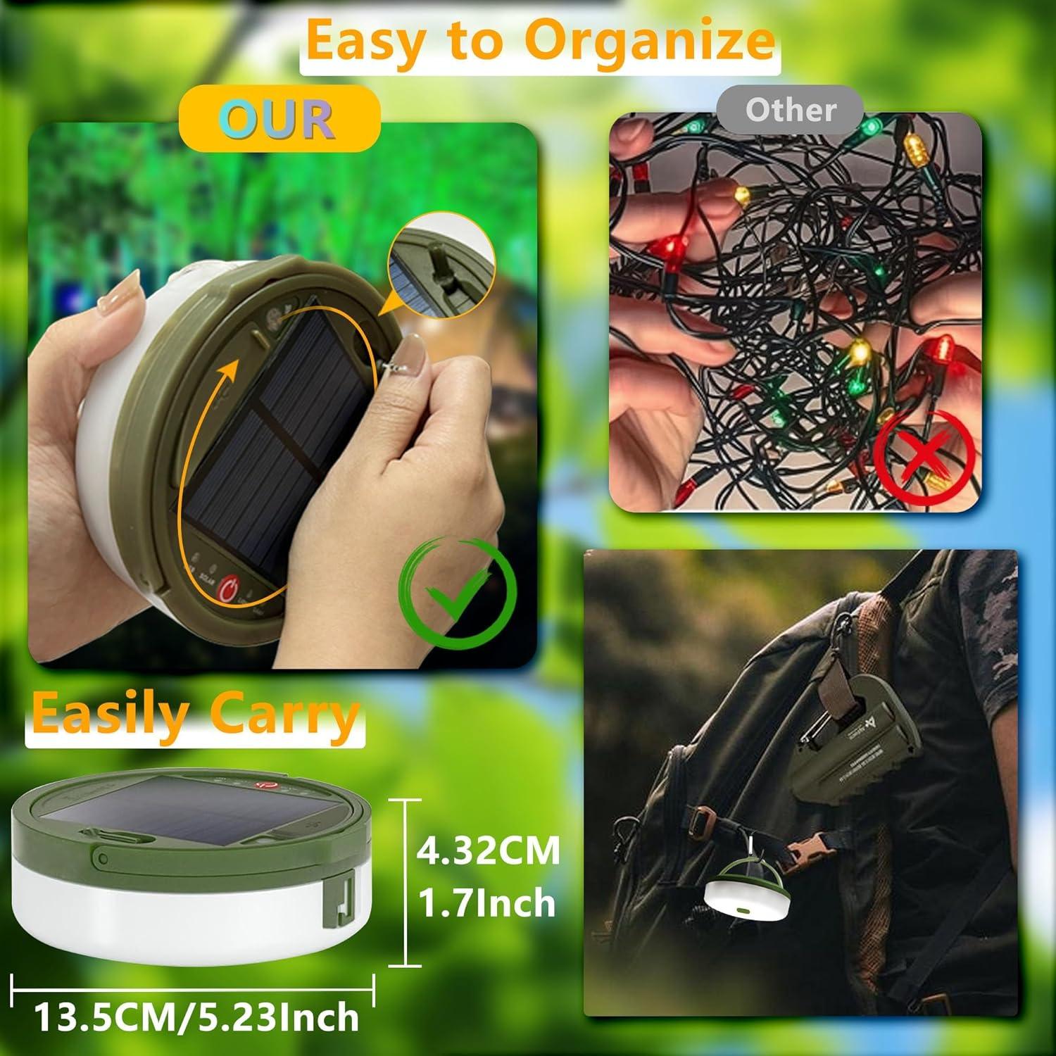 Luces de Cadena Portátiles AcaJoe 10m 100LED Solar y USB