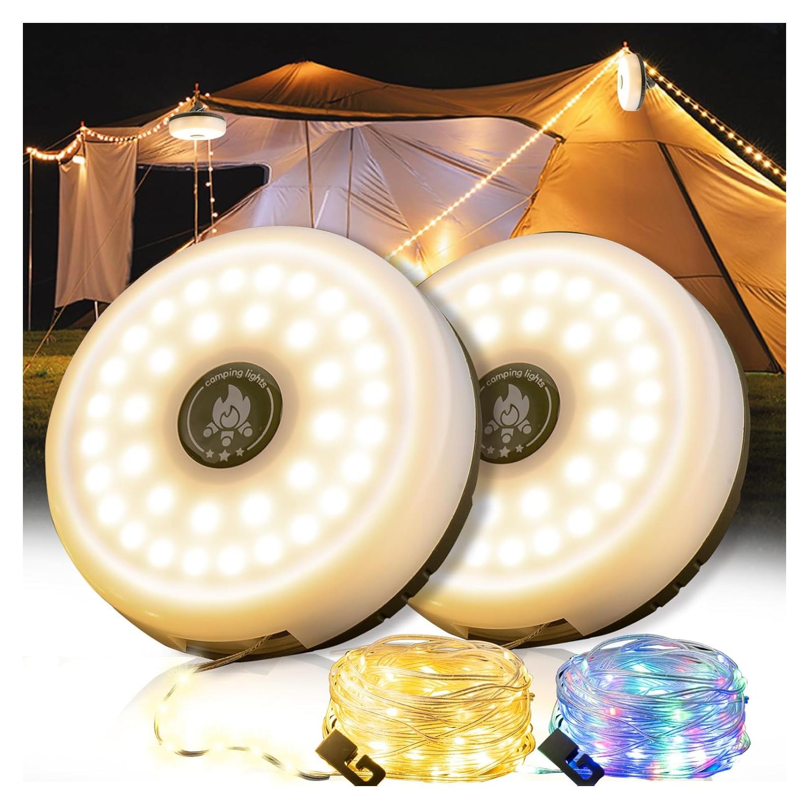 Paquete de 2 Luces de Camping Sutaig 4 en 1 Impermeables