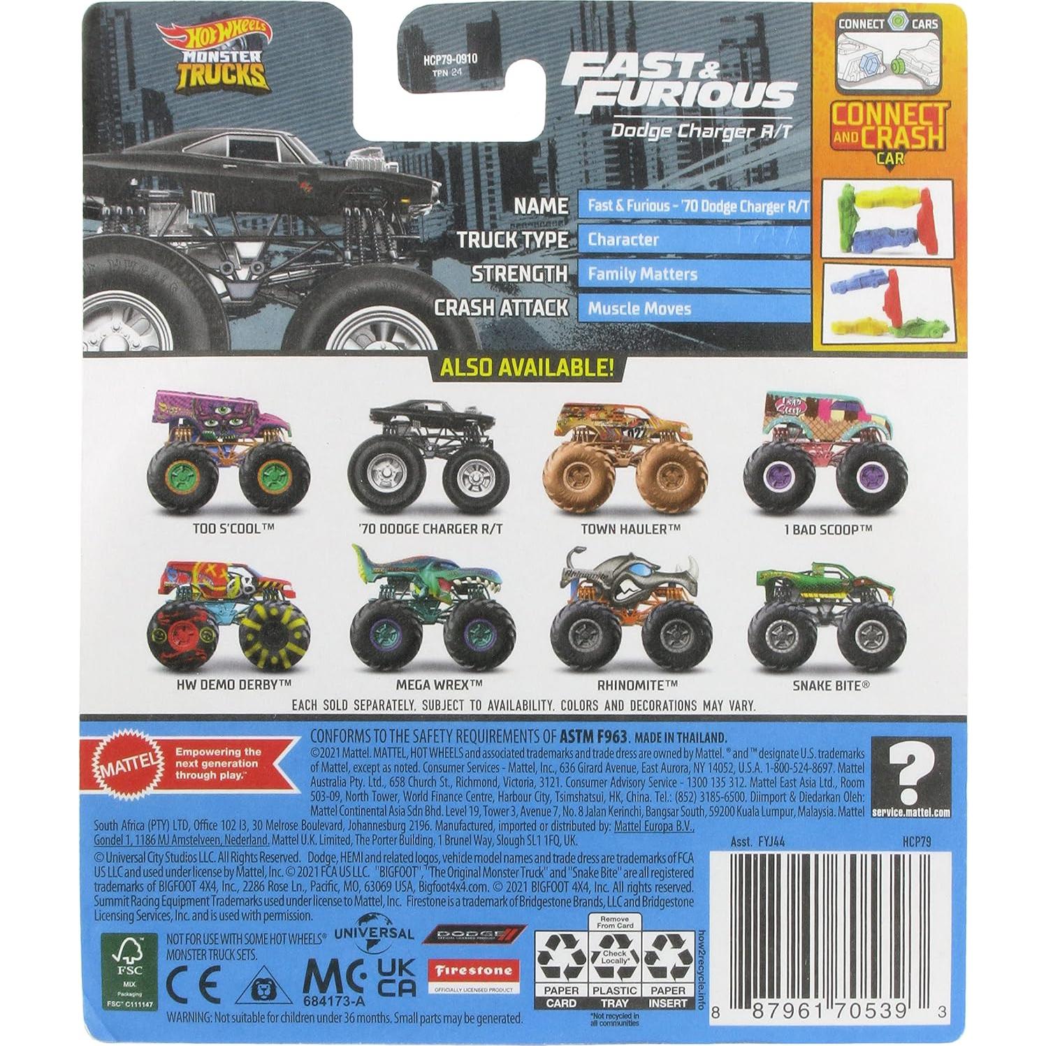 Hot Wheels Monster Trucks Mattel Dodge Charger R/T 1:64