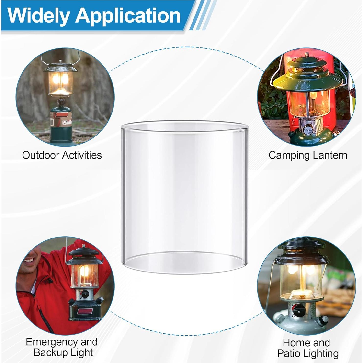 Camping Lantern Accessories,for Coleman Lantern Replacement Part Glass Globe (Clear), Standard Shape Coleman Fueled Propane Lanterns