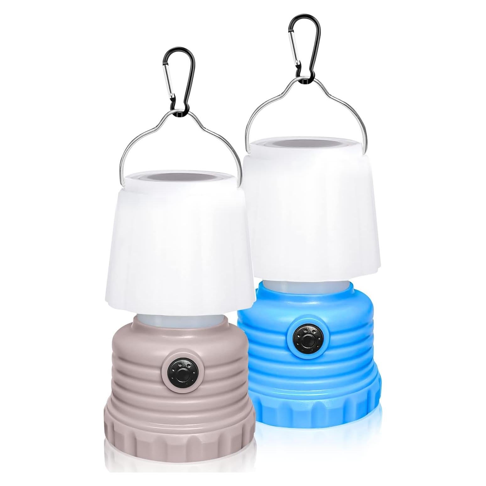 Onite 2 Pack Kids Camping Gear, Lanterns Battery Powered Led, with Flame Flicker Lighting Mode, 600Lm, for Kids Camping Chair, Bedroom, Festival, Party Decoration and Outdoor