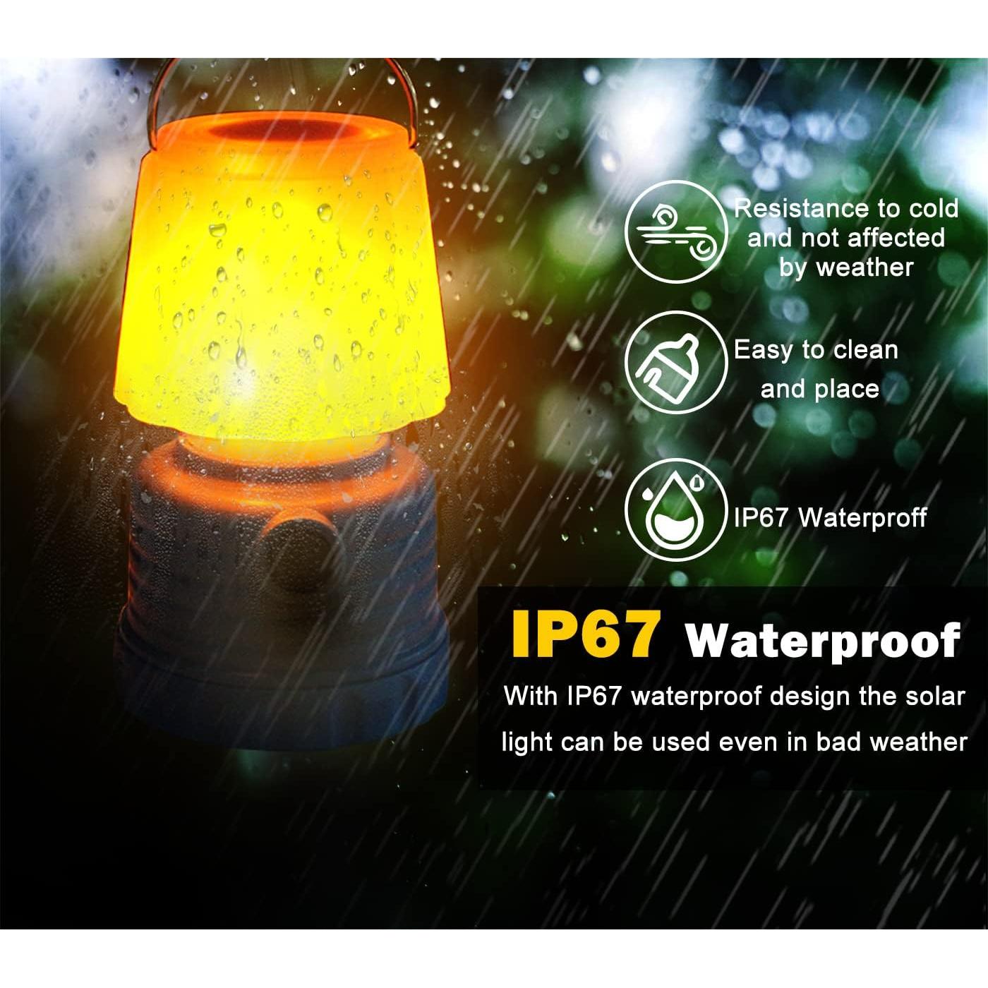 Onite 2 Pack Kids Camping Gear, Lanterns Battery Powered Led, with Flame Flicker Lighting Mode, 600Lm, for Kids Camping Chair, Bedroom, Festival, Party Decoration and Outdoor