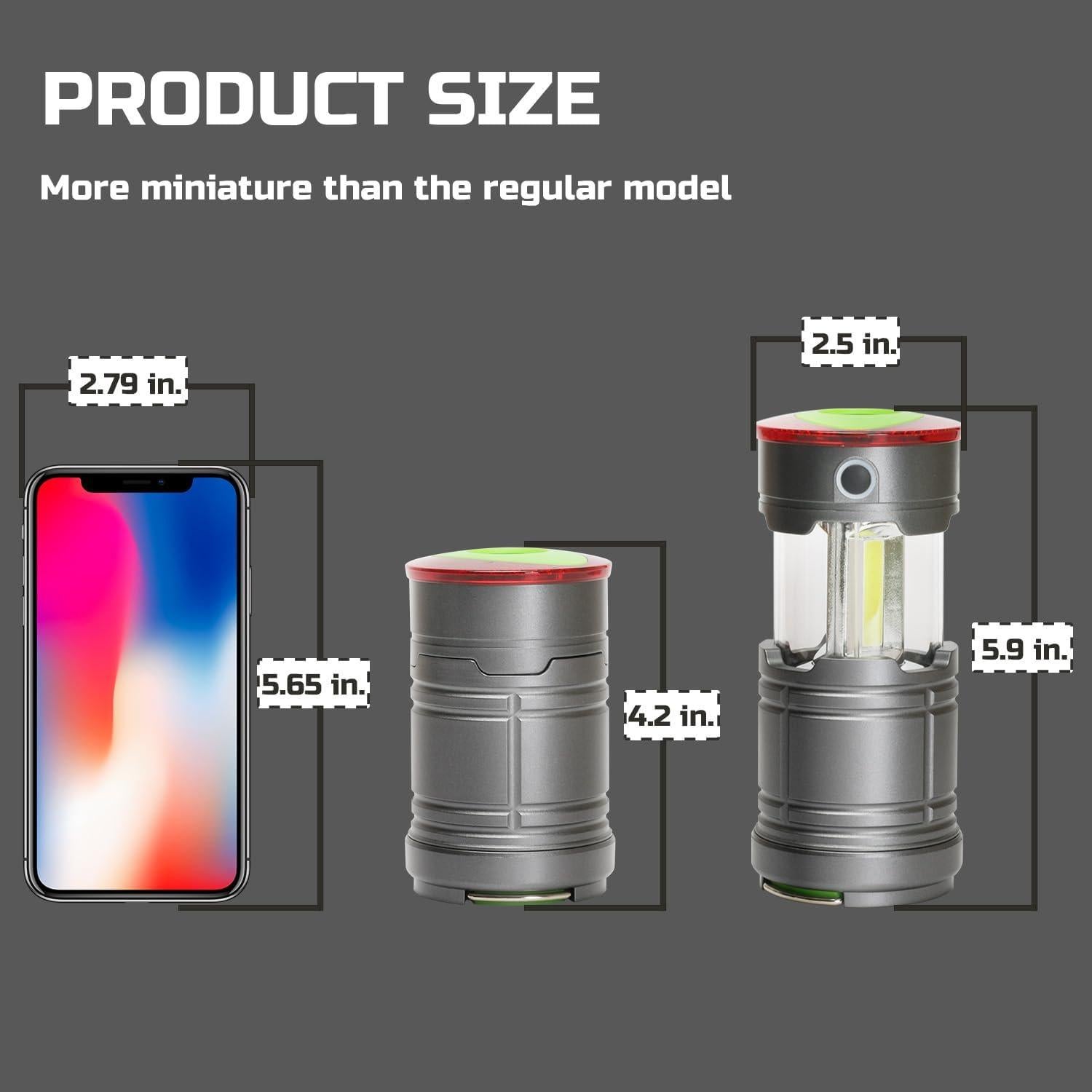 Lámpara de Camping LED Plegable Lichamp, 200 Lúmenes, Paquete de 2