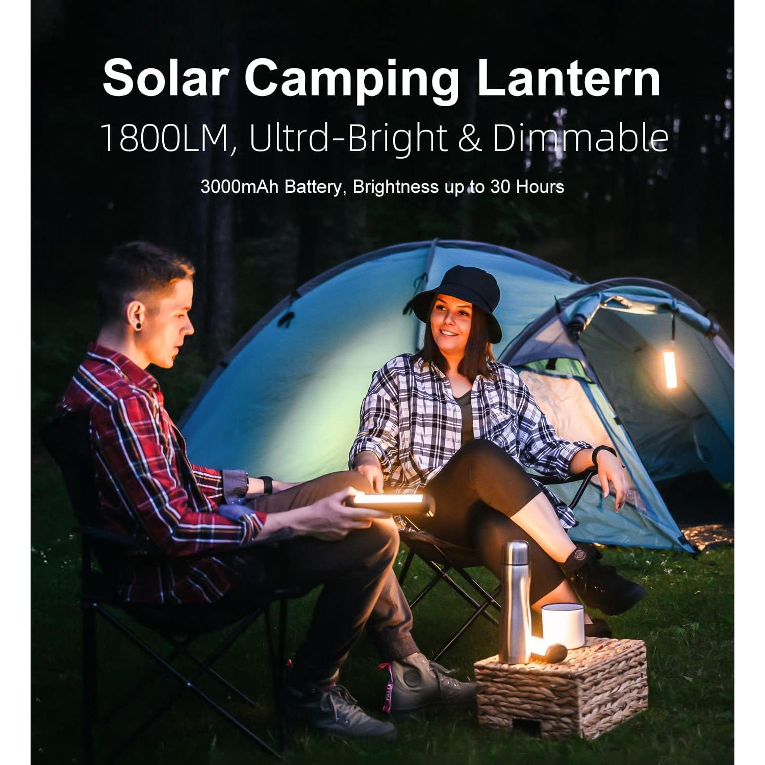 Linterna de Camping Solar ABFOCE 1800LM 3000mAh IP66