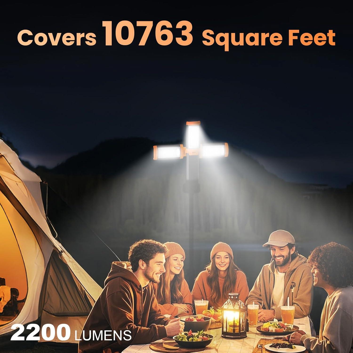 Luz de Camping CAVN 10000mAh LED 2200 Lúmenes Naranja