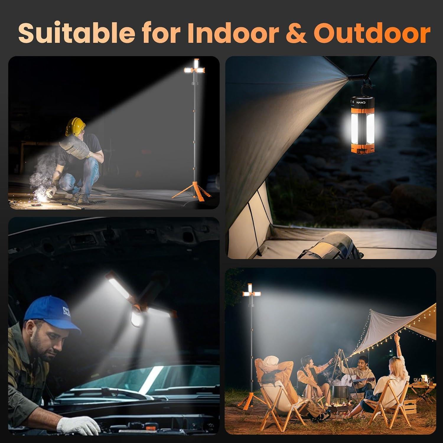 Luz de Camping CAVN 10000mAh LED 2200 Lúmenes Naranja