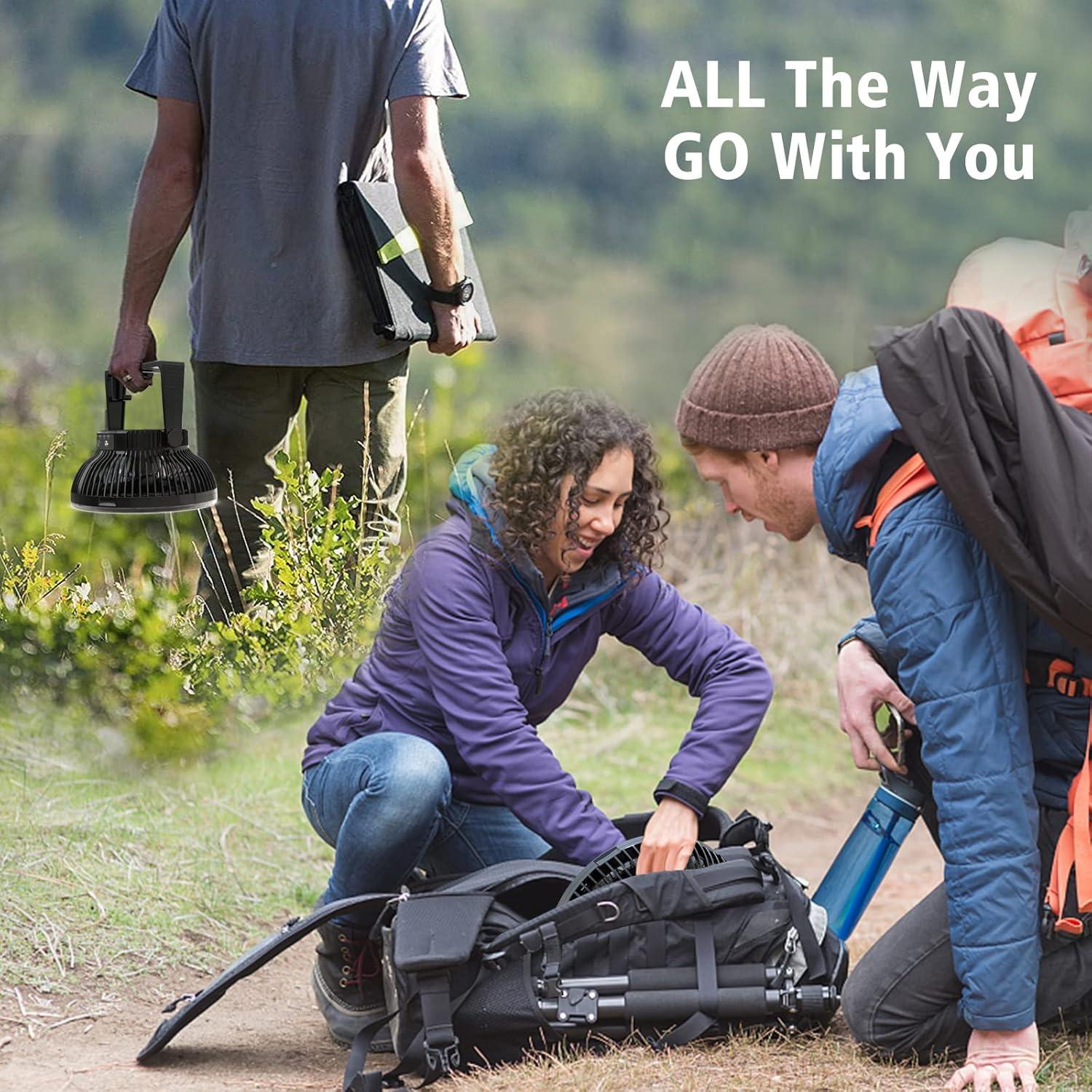 Ventilador portátil recargable Morecore 20 cm con luz LED