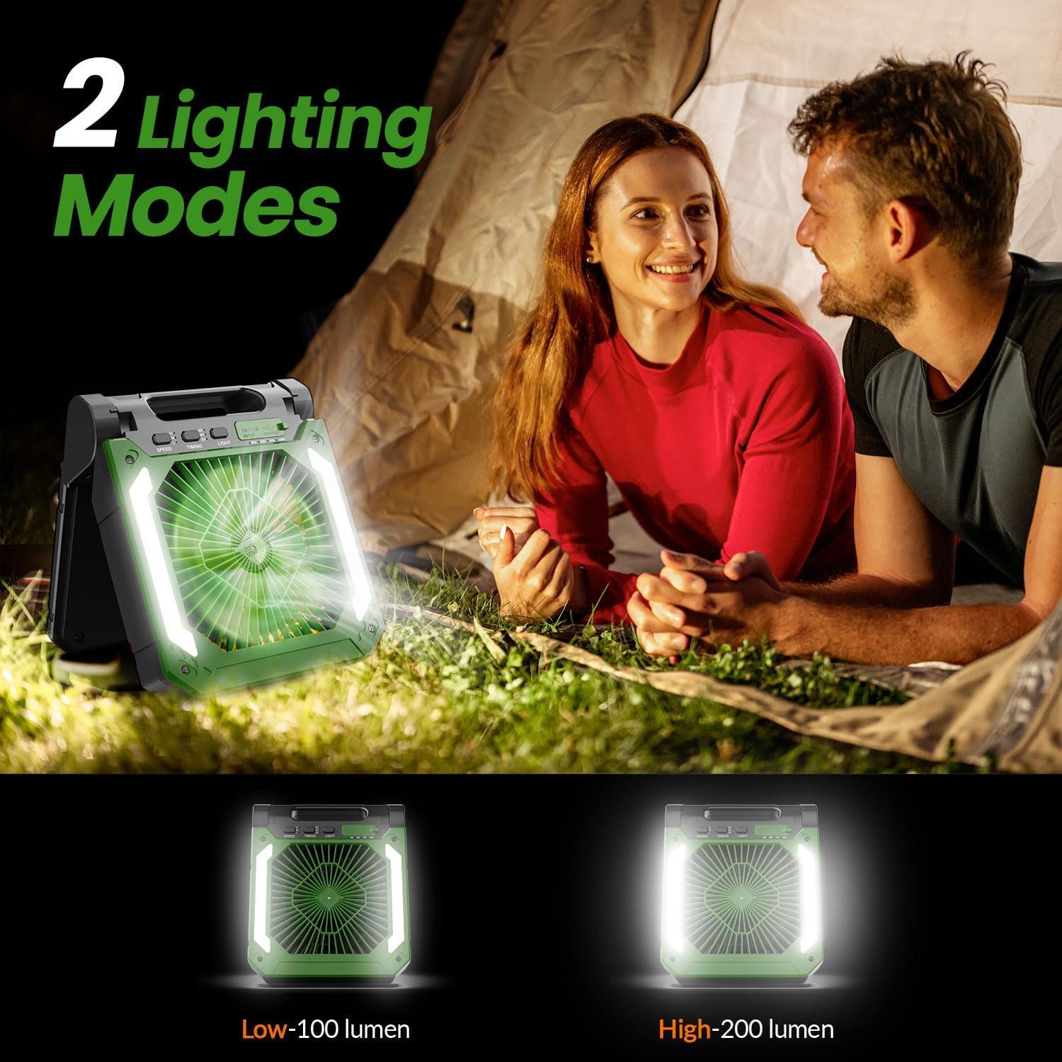 Ventilador Portátil InnoPower 20000mAh Solar 3 Velocidades Verde