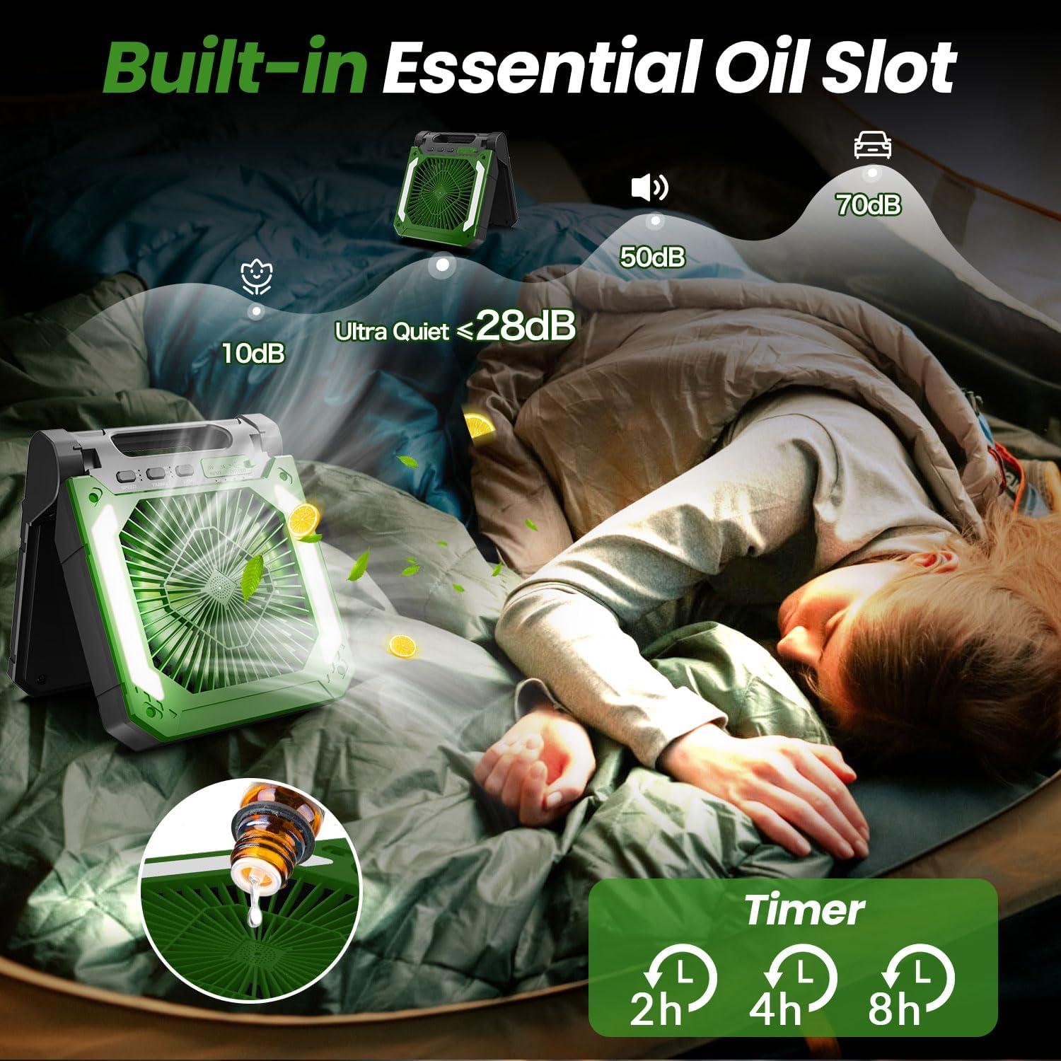 Ventilador Portátil InnoPower 20000mAh Solar 3 Velocidades Verde