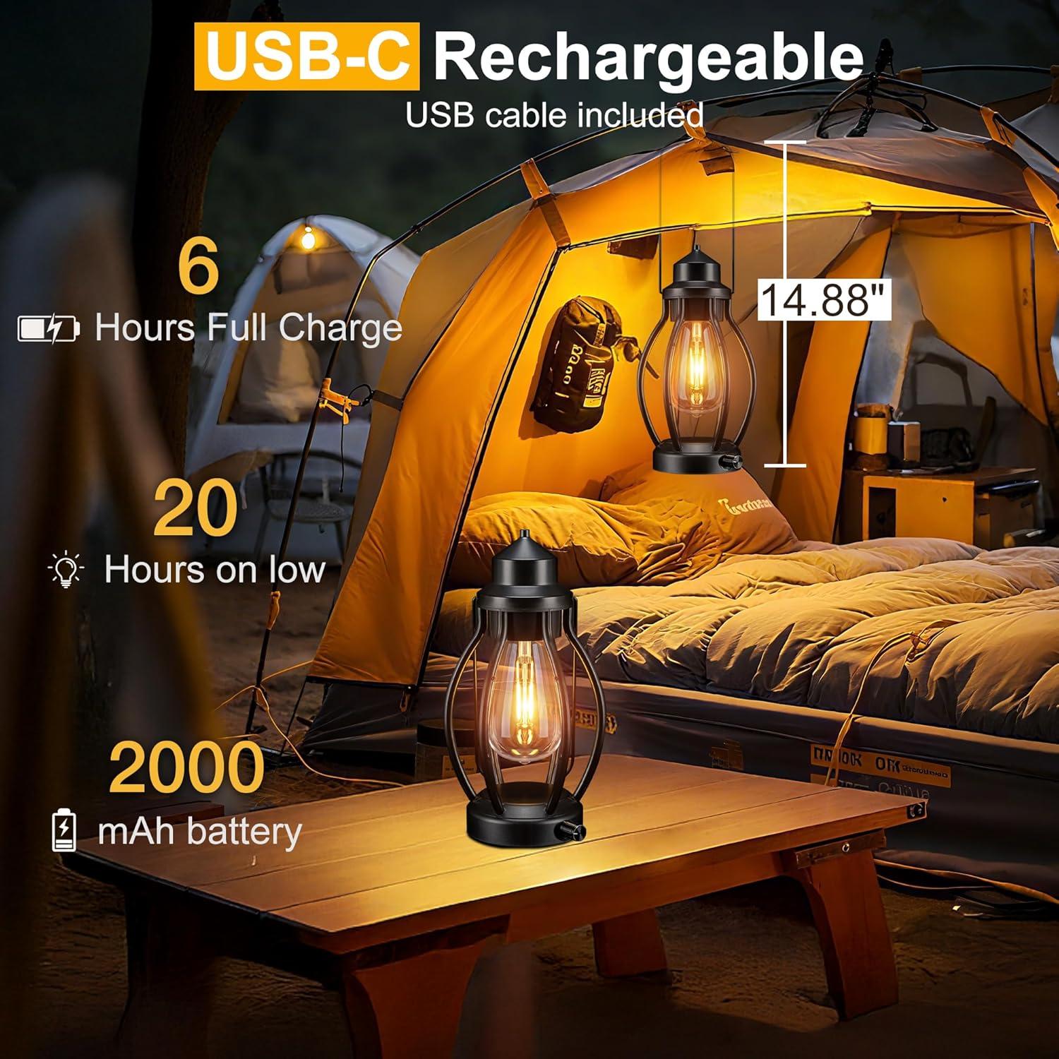 Linternas LED Recargables Pearlstar Vintage 2 Unidades 24.66cm