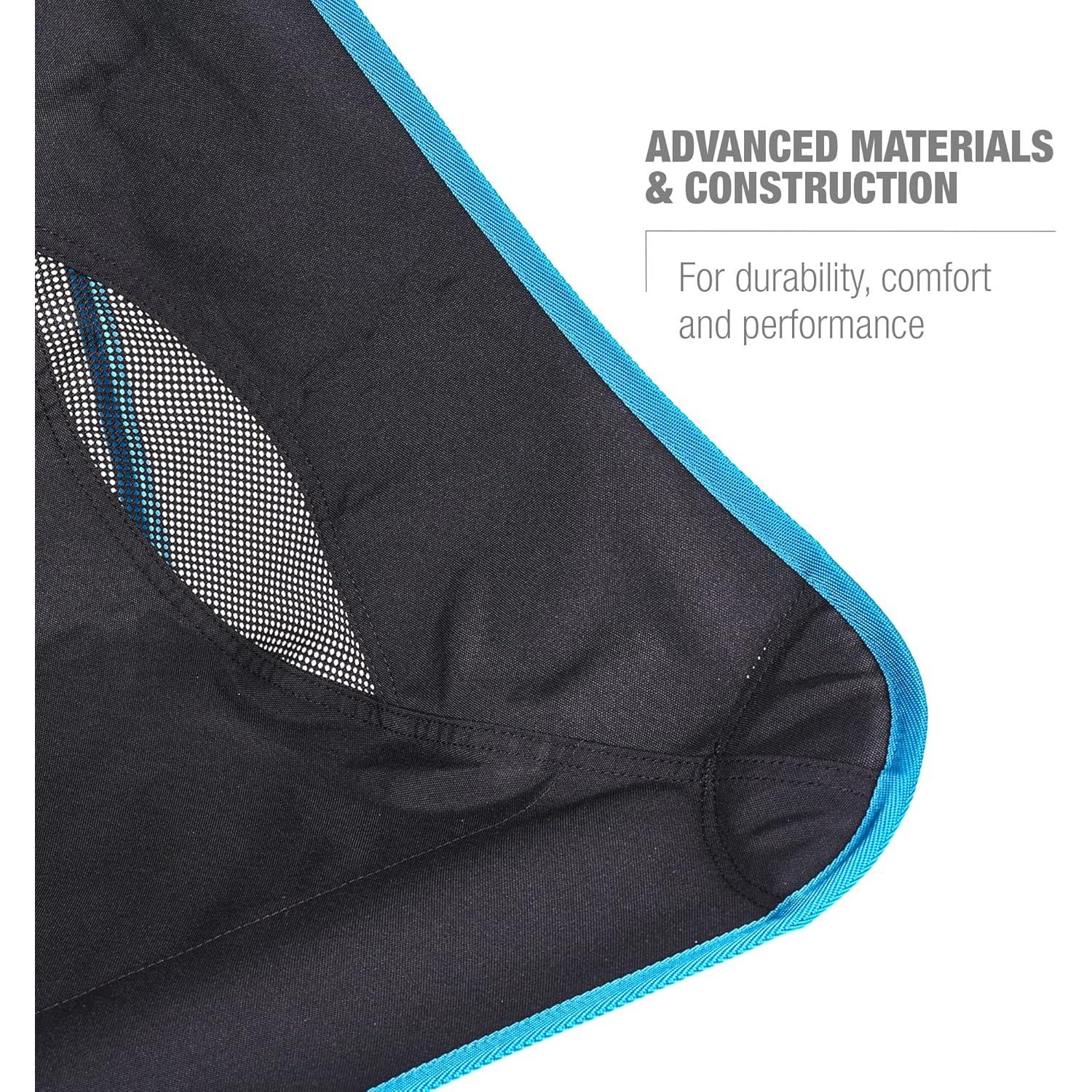 Helinox Beach Chair, 3.18lbs, Lightweight, Lower-Profile, Compact, Collapsible Camping Chair, Black, with Pockets