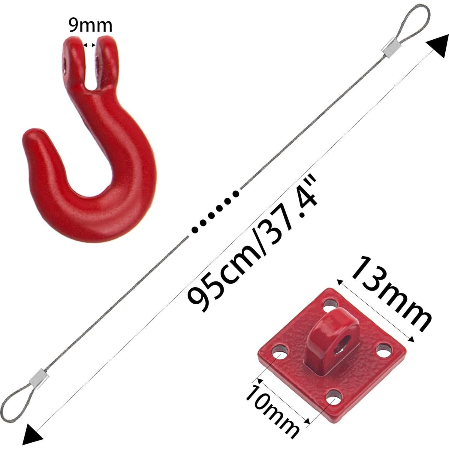 Gancho de Remolque RC HIRCQOO 1/10 con Cuerda de Acero