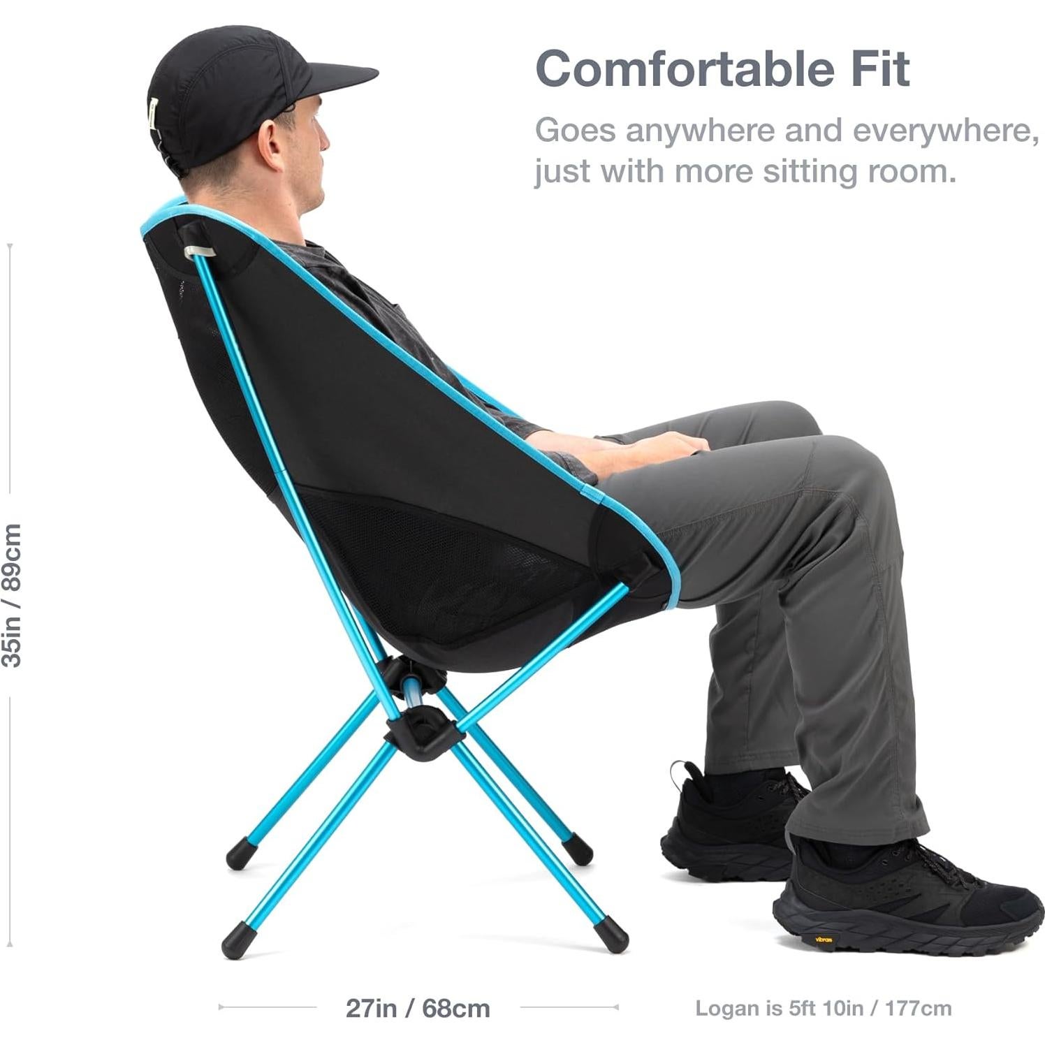 Silla de Camping Helinox Uno XL Plegable 1.59 kg Negra