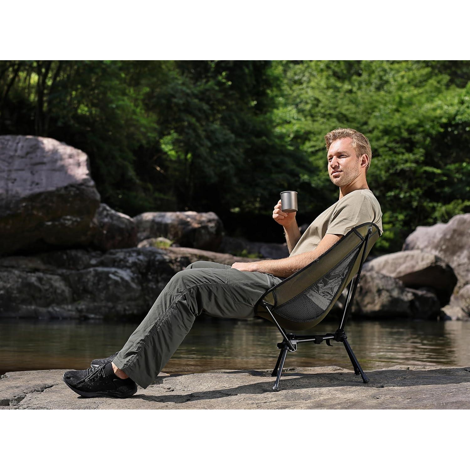 Silla de Camping Plegable MARCHWAY Verde 150Kg Ultraligera