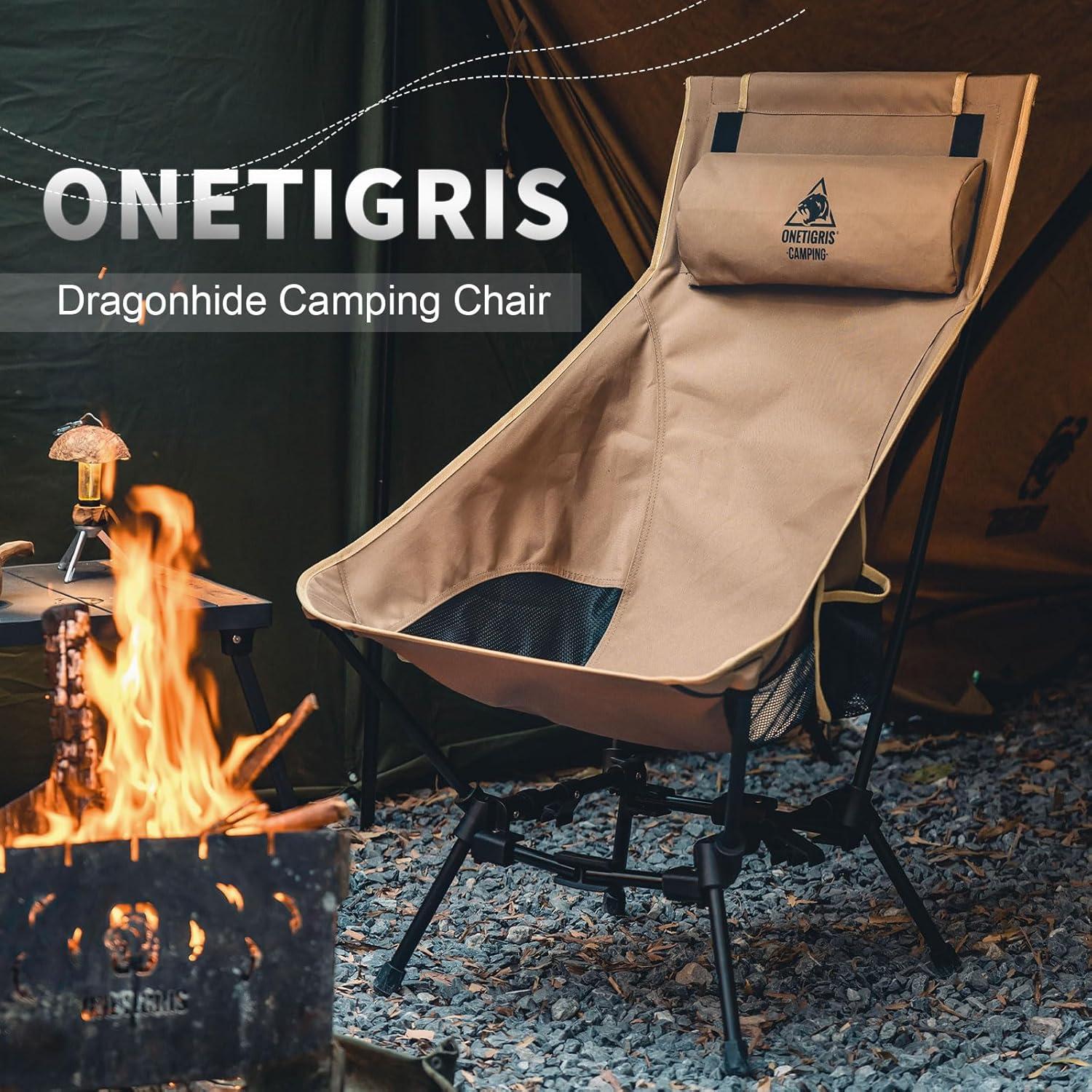 Silla de Camping Plegable OneTigris Dragonhide 125 kg Marrón