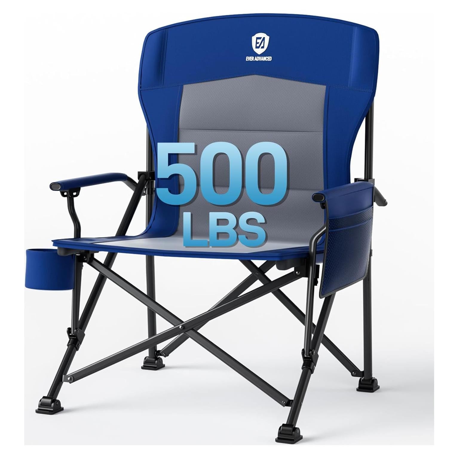 Silla de Camping Plegable Sobredimensionada EVER ADVANCED Azul